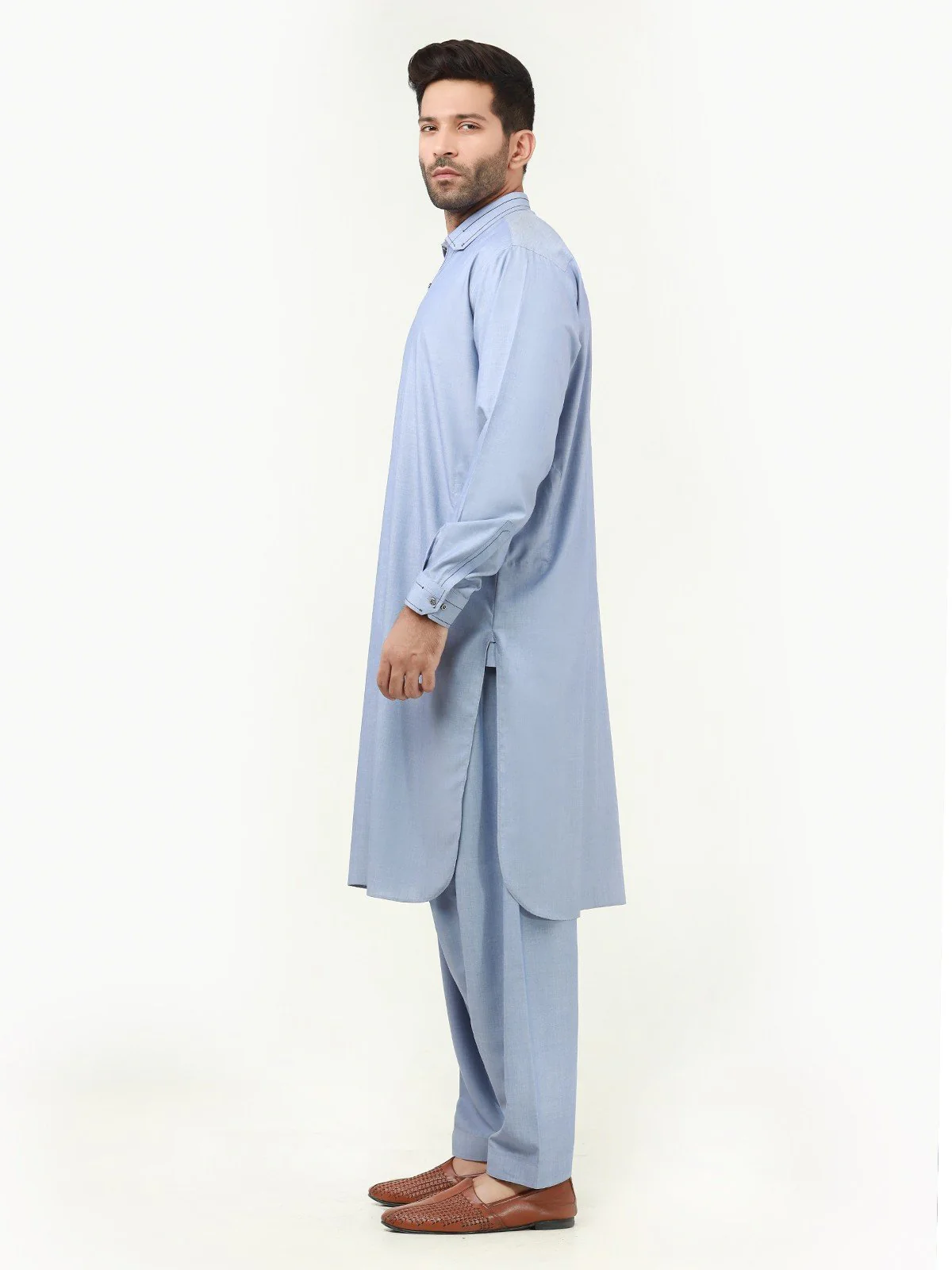 Men's Sky Blue Shalwar Kameez - EMTSW22S-99210 - Image 3