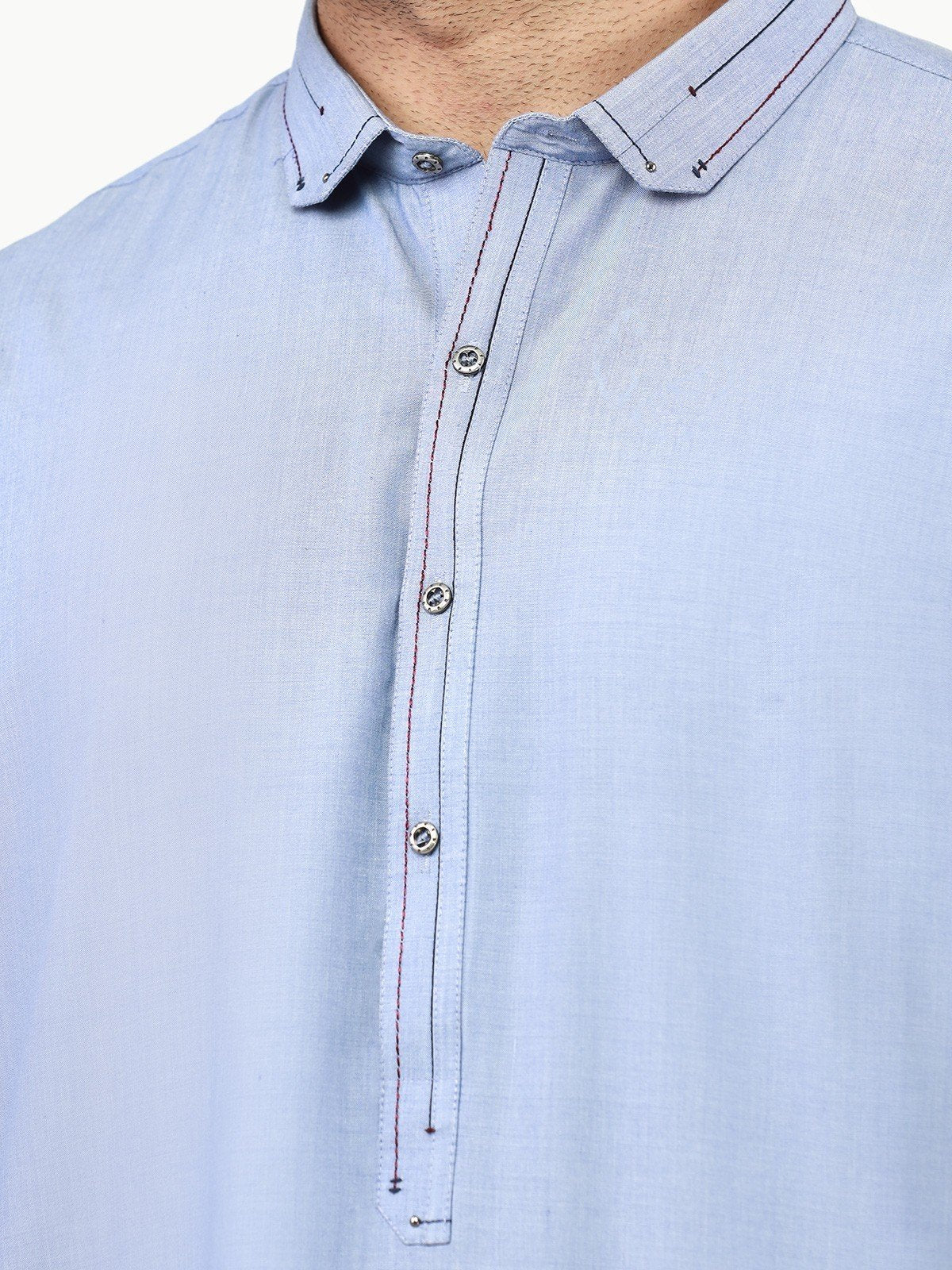 Men's Sky Blue Shalwar Kameez - EMTSW22S-99210 - Image 4