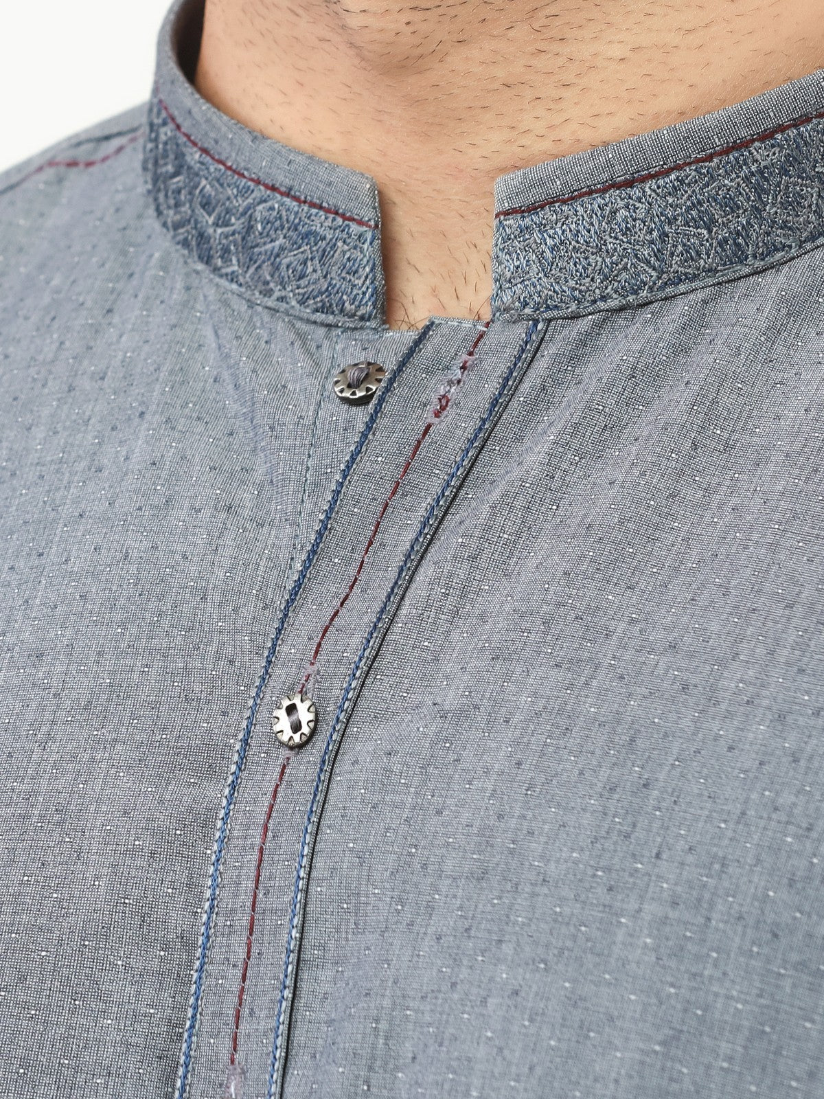 Men's Steel Blue Shalwar Kameez - EMTKS22S-40965 - Image 5