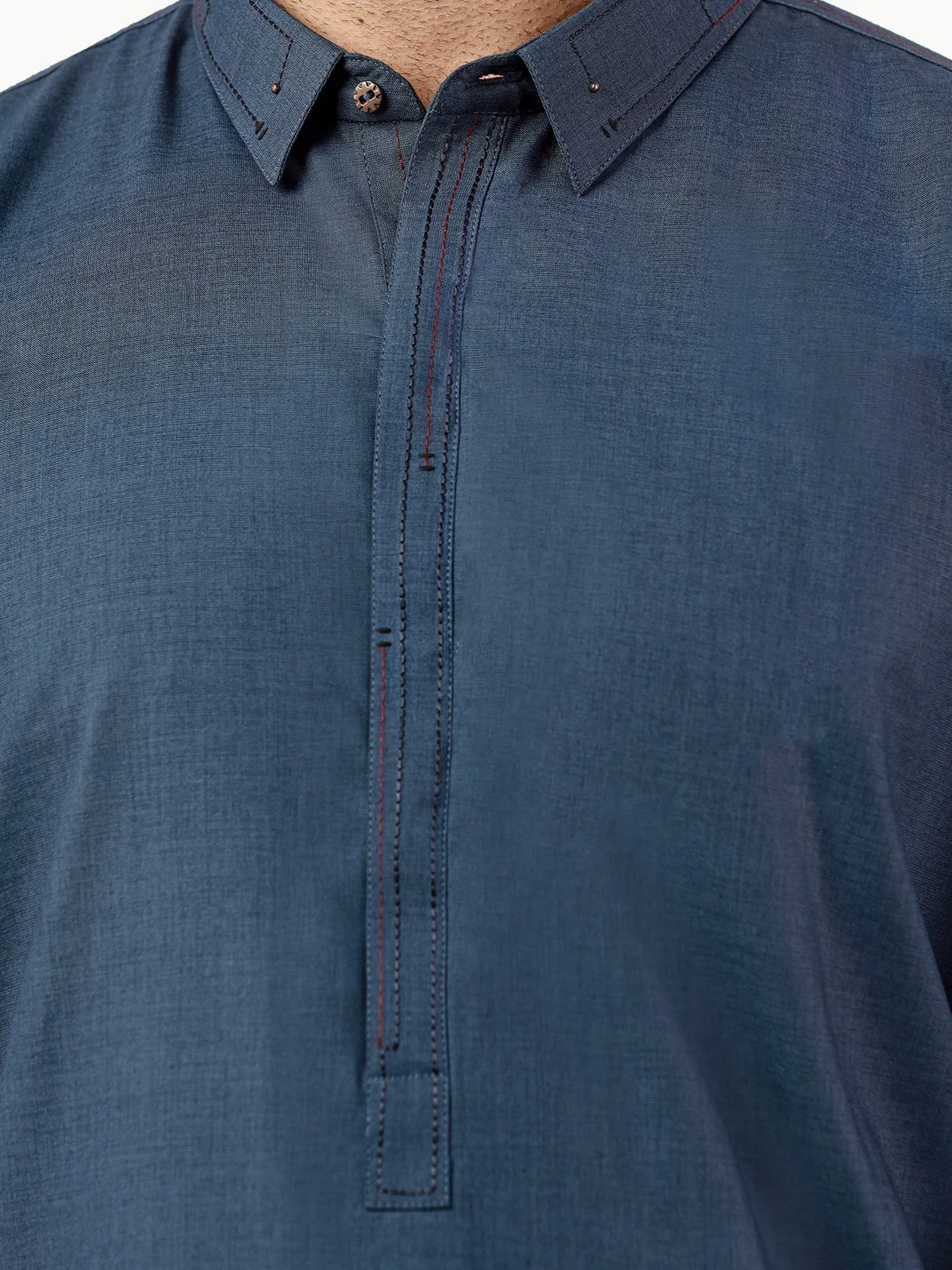 Men's Steel Blue Shalwar Kameez - EMTKS22S-40985 - Image 4