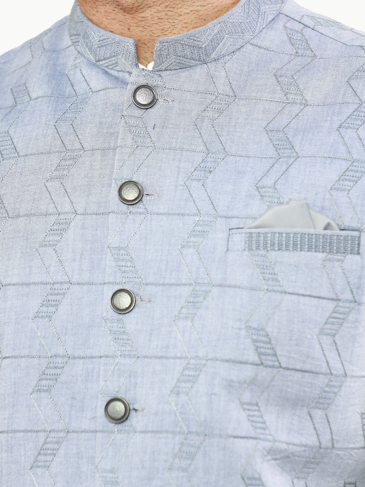 Men's Steel Blue Waist Coat Ceremonial - EMTWCC22-144 - Image 3