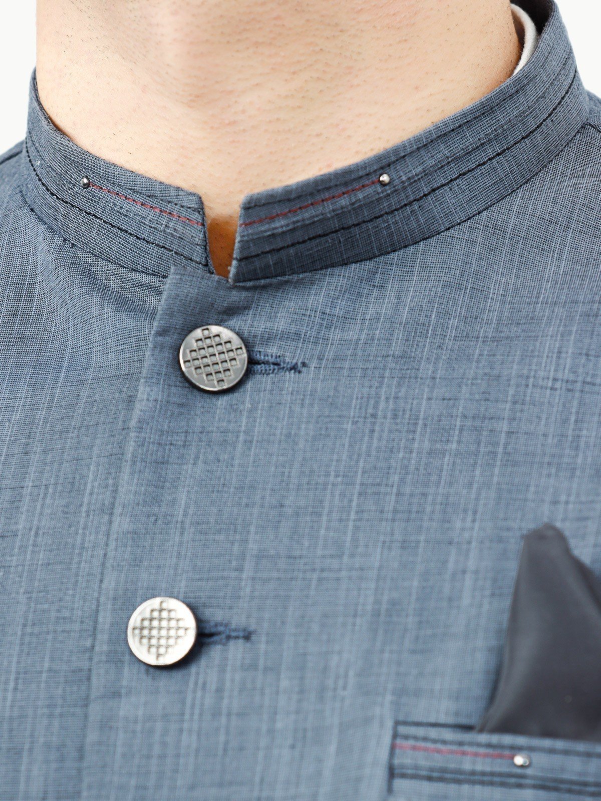 Men's Steel Blue Waist Coat - EMTWC22-35797 - Image 4