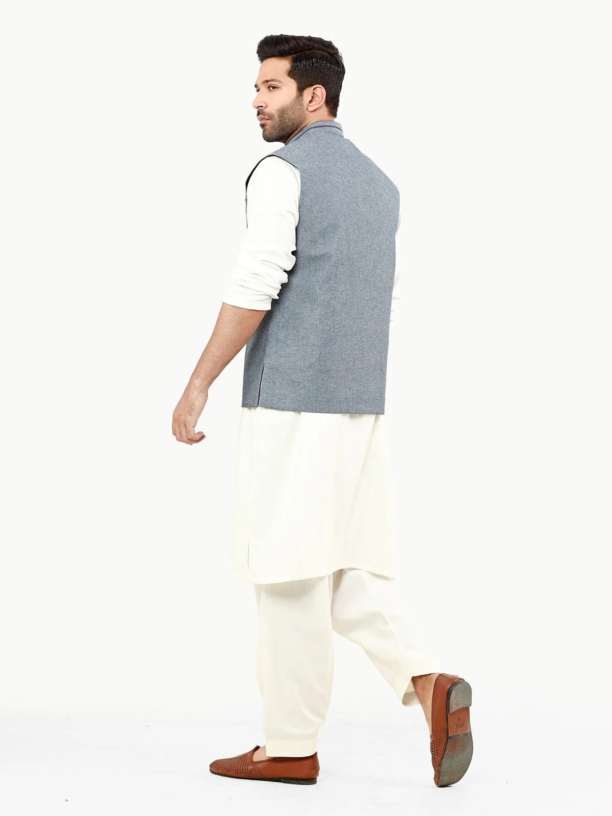 Men's Steel Blue Waist Coat - EMTWC22-35813 - Image 5
