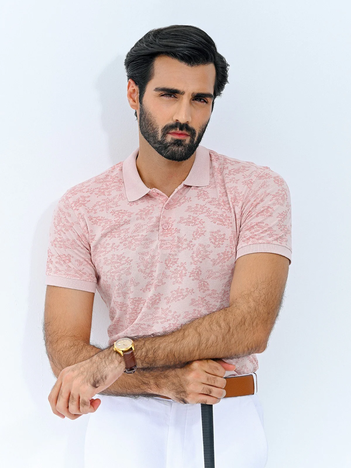 Men's Tea Pink Polo Shirt - EMTPS23-055 - Image 2