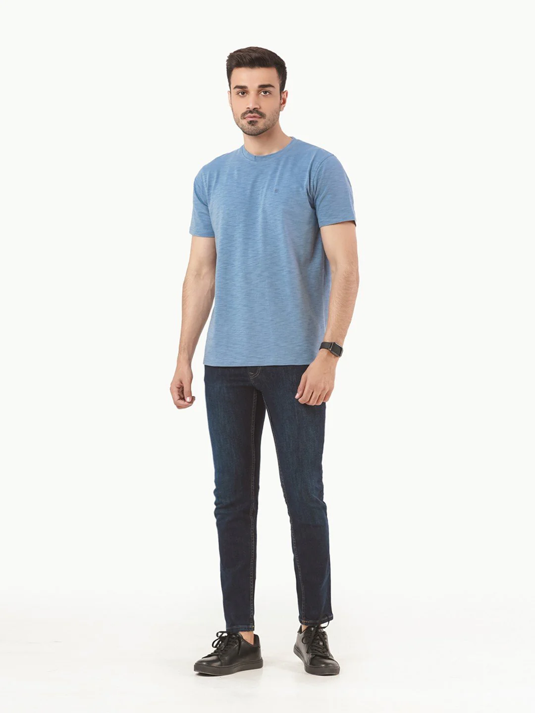 Men's Teal Blue Basic Tee - EMTBT22-005 - Image 3