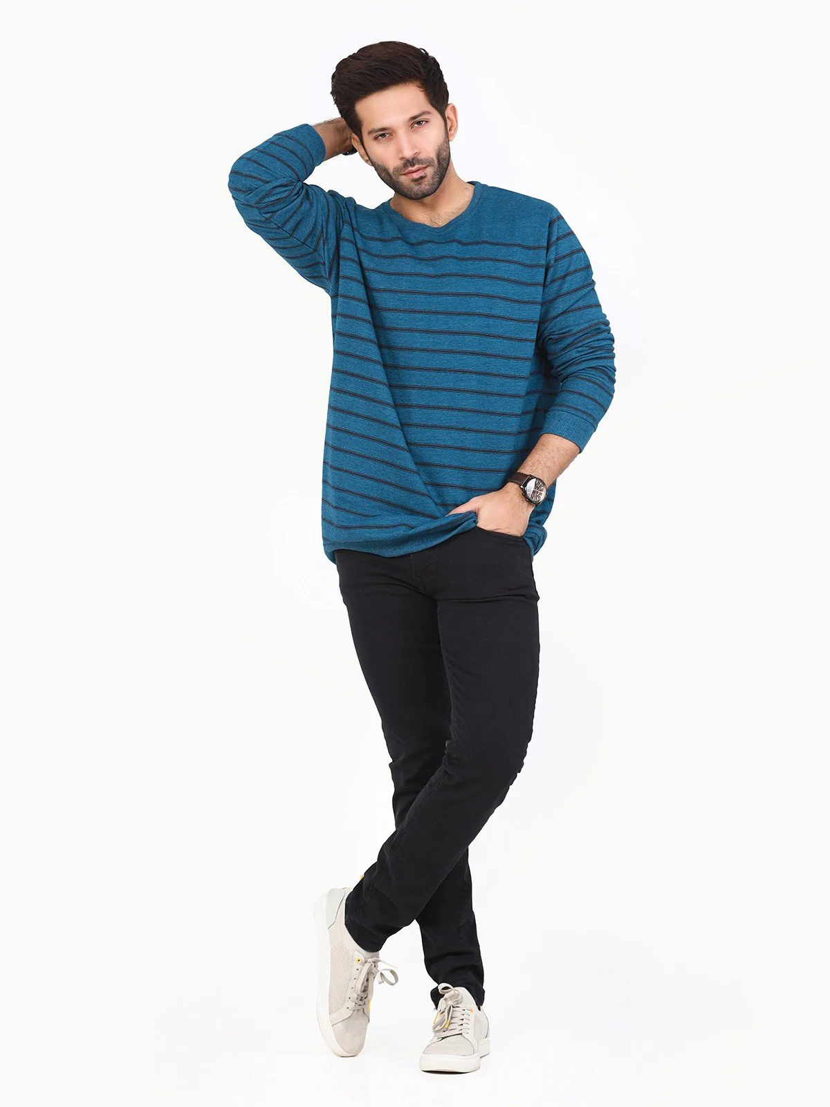 Men's Teal Blue SweatShirt - EMTSS22-002 - Image 2