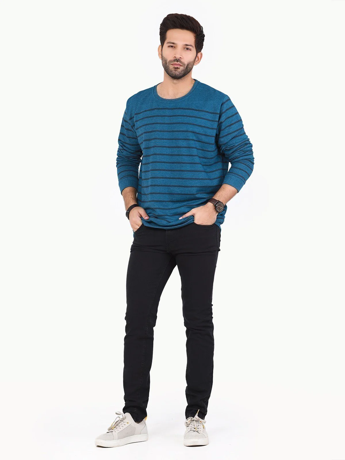 Men's Teal Blue SweatShirt - EMTSS22-002 - Image 4