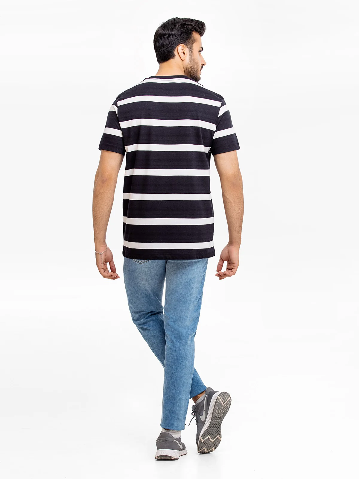 Men's White & Black Graphic Tee - EMTGT23-009 - Image 5