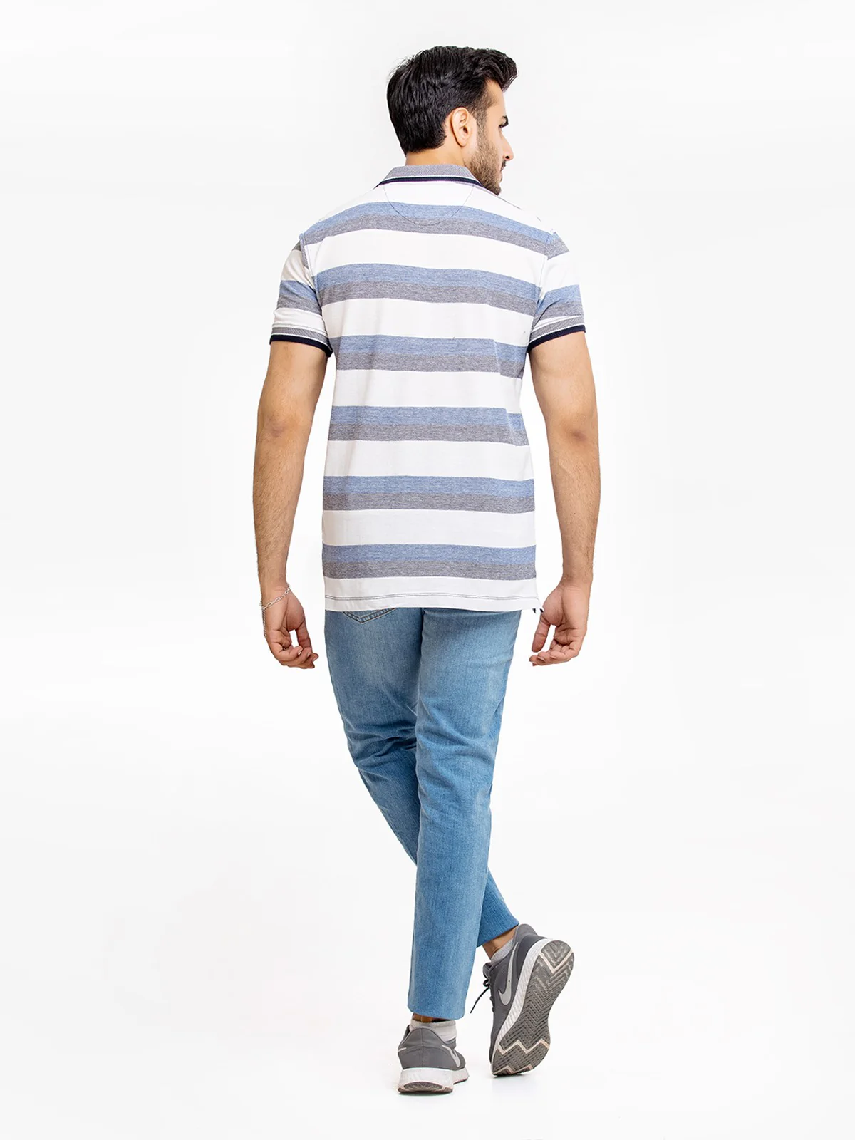 Men's White & Blue Polo Shirt - EMTPS23-002 - Image 4
