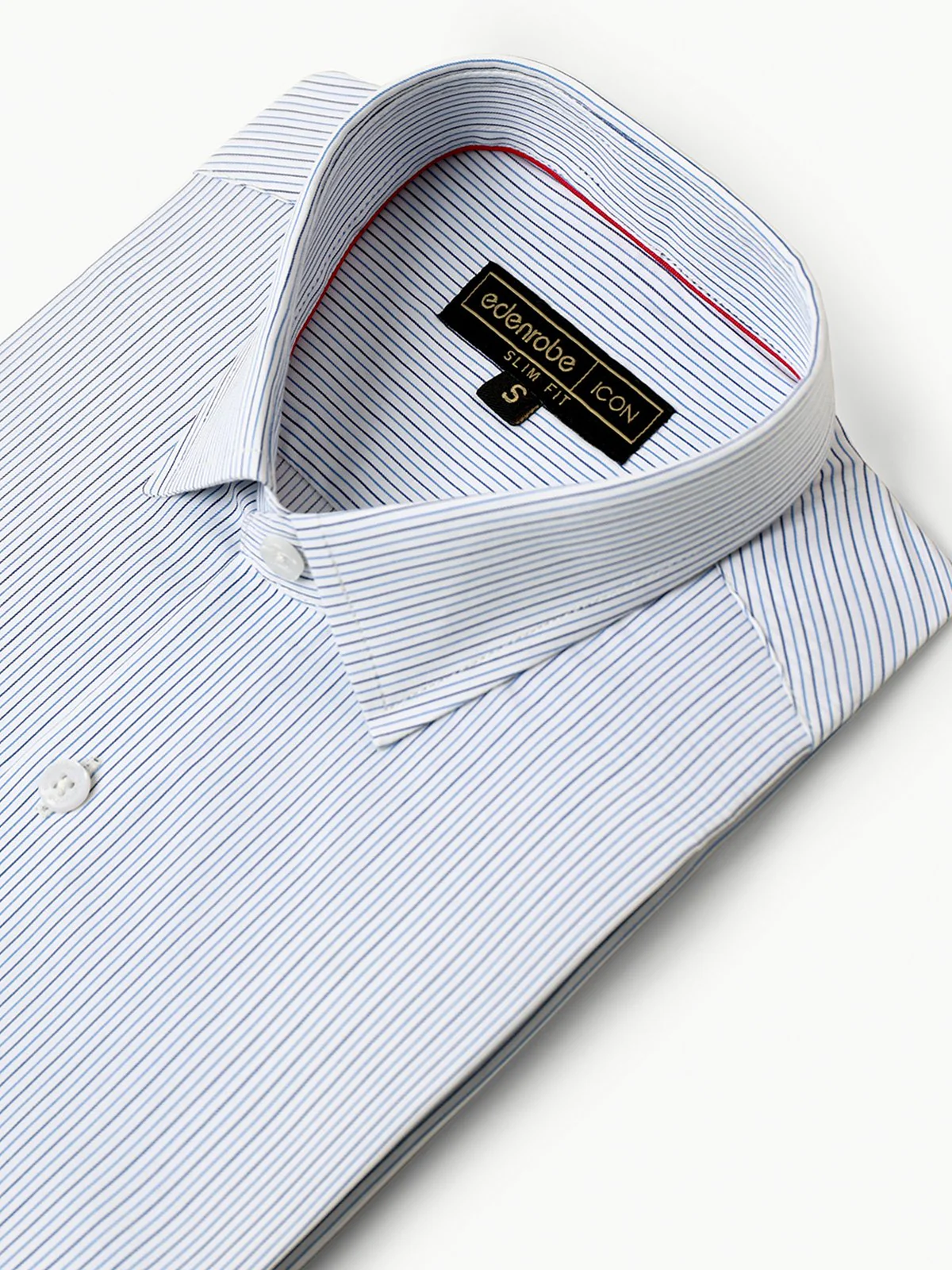 Men's White & Blue Striped Shirt - EMTSI22-50251 - Image 3