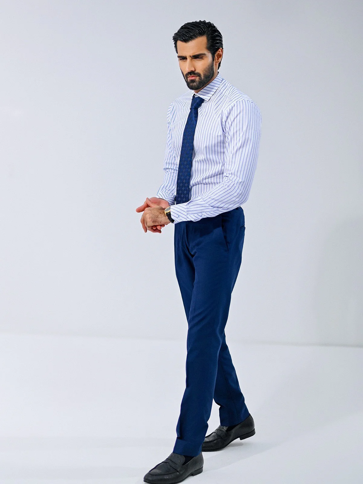 Men's White & Blue Shirt - EMTSI23-50670 - Image 3