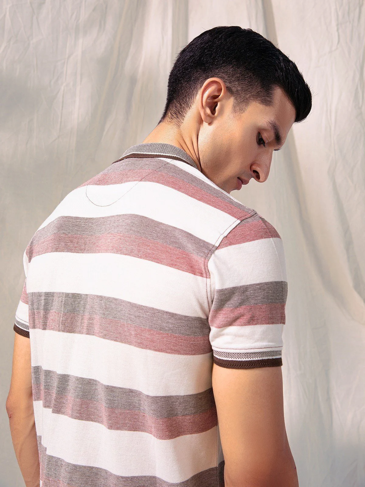 Men's White Multi Polo Shirt - EMTPS23-001 - Image 5
