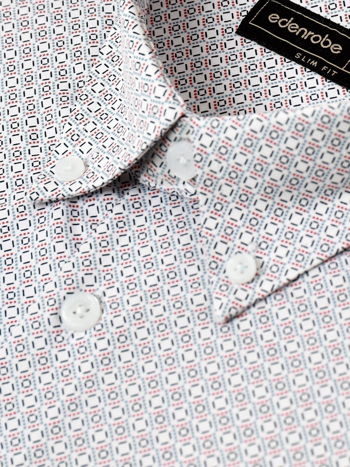 Men's White Multi Shirt - EMTSI22-50249 - Image 3