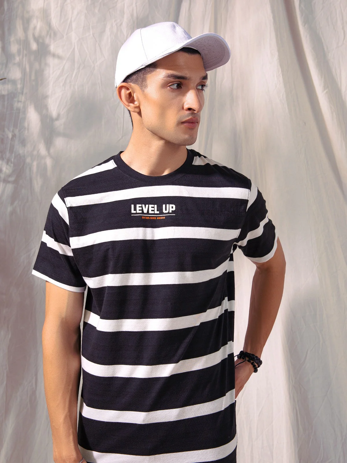 Men's White & Navy Graphic Tee - EMTGT23-008 - Image 5