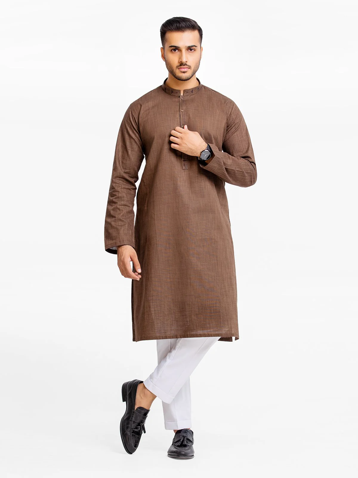 Men's White Pajama - EMBP23-9918 - Image 3
