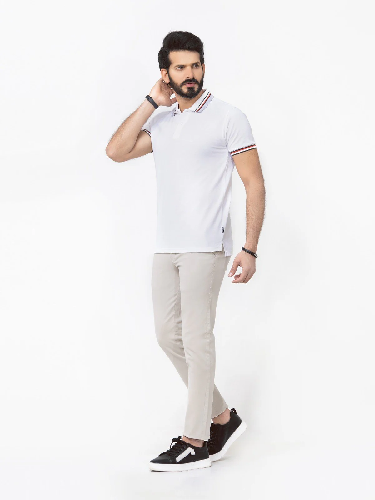 Men's White Polo Shirt - EMTPS22-011 - Image 4