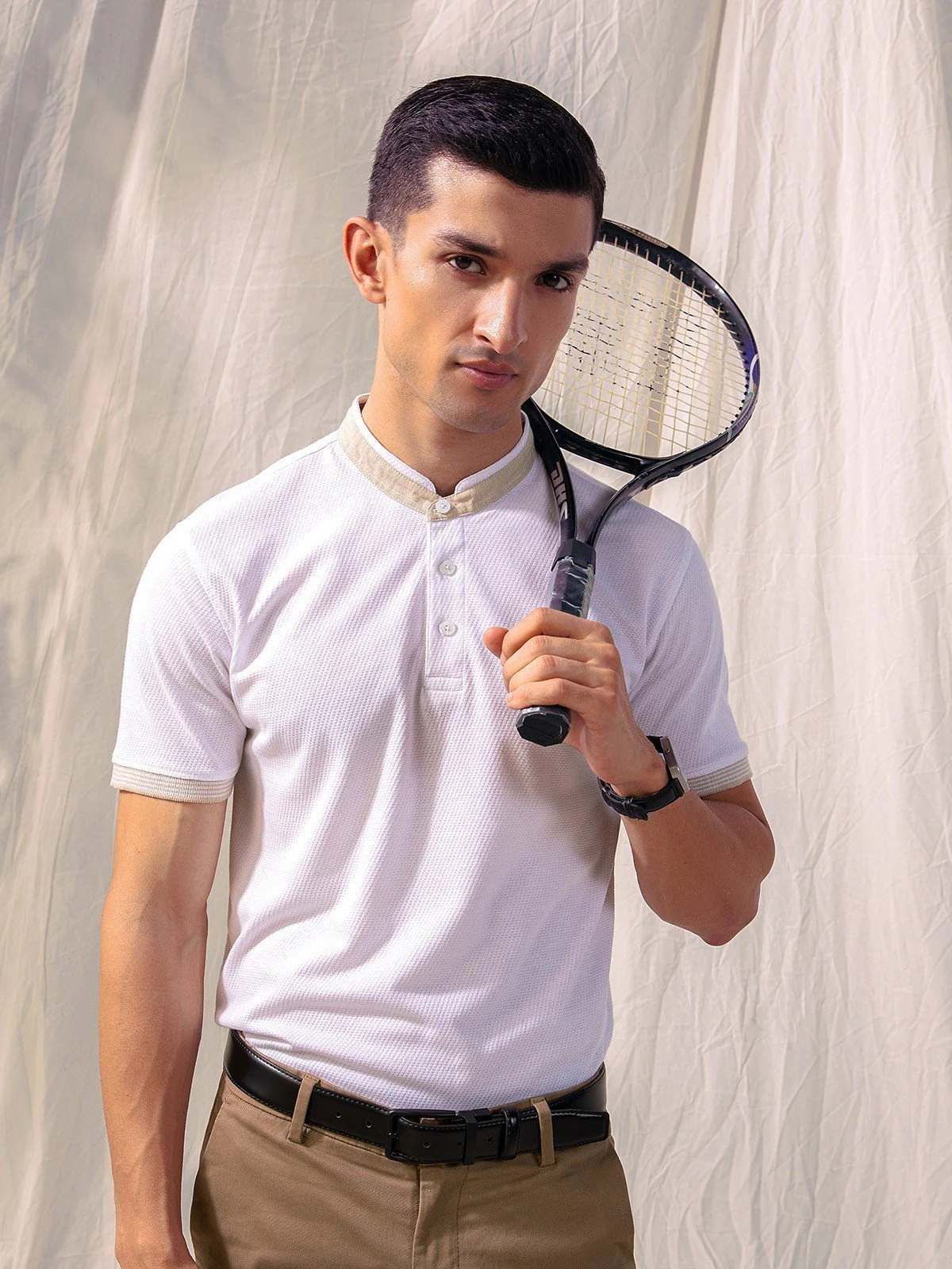 Men's White Polo Shirt - EMTPS23-039 - Image 2