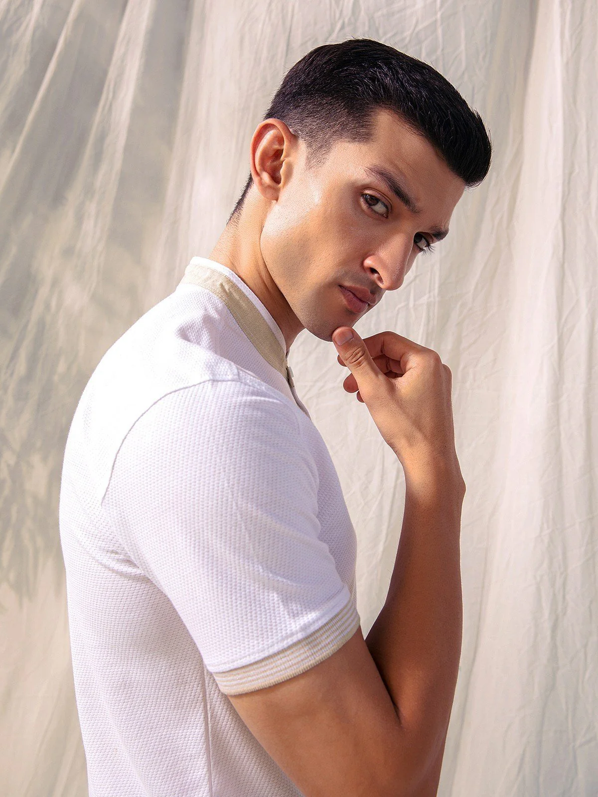 Men's White Polo Shirt - EMTPS23-039 - Image 5