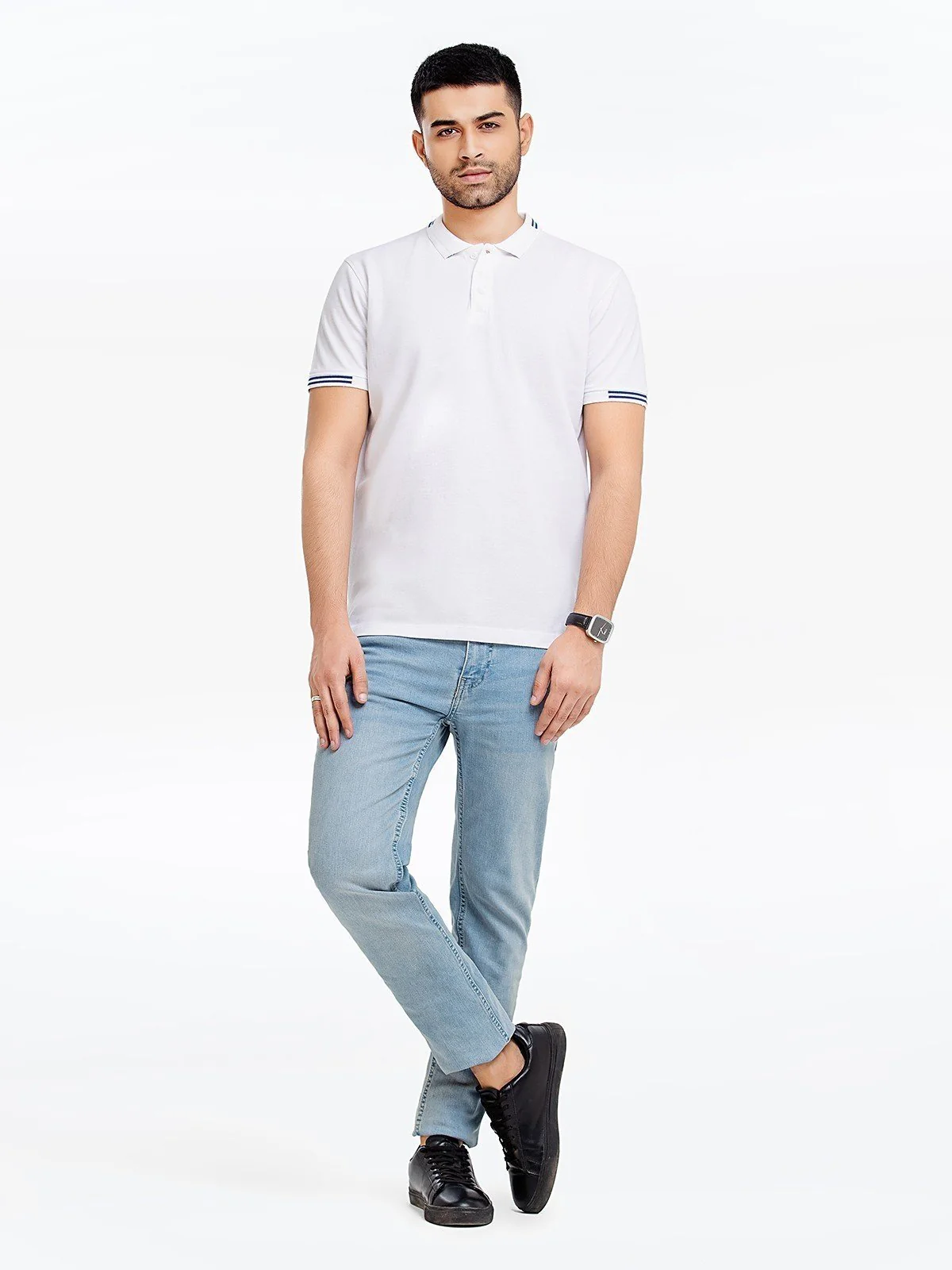 Men's White Polo Shirt - EMTPS23-045