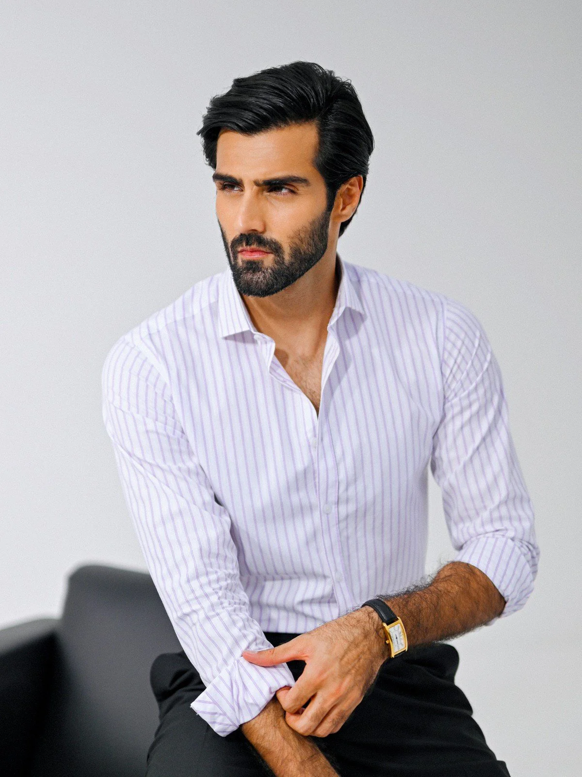 Men's White & Purple Shirt - EMTSI23-50671 - Image 2