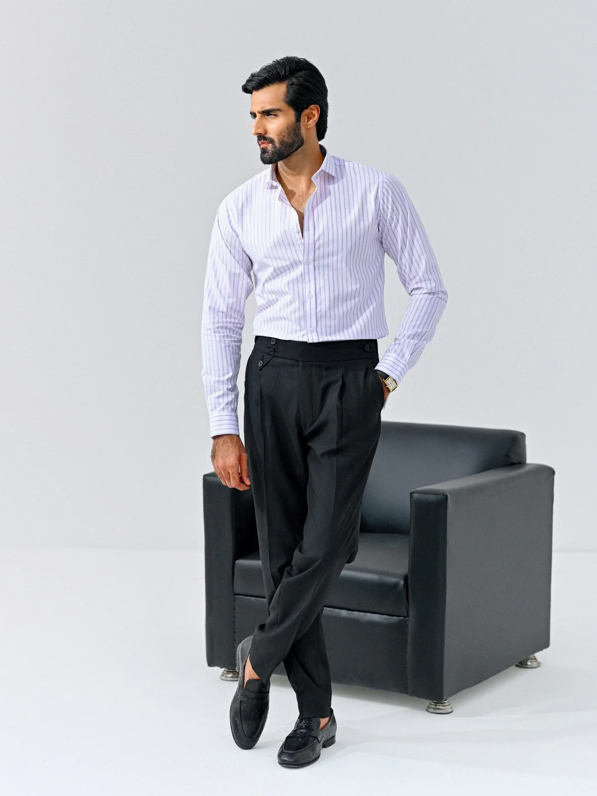 Men's White & Purple Shirt - EMTSI23-50671 - Image 3