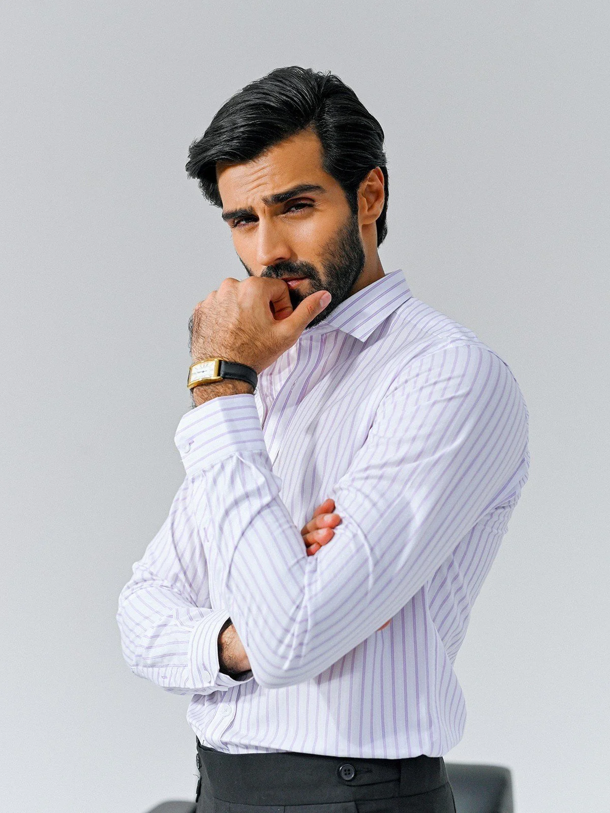 Men's White & Purple Shirt - EMTSI23-50671 - Image 4