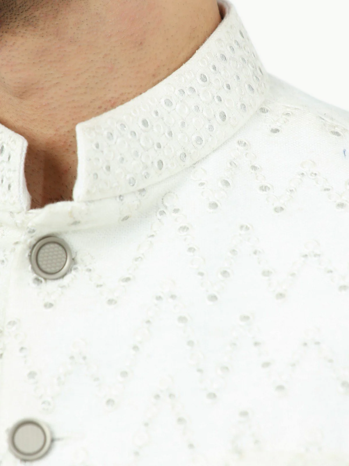 Men's White Sherwani - EMTS22-7219 - Image 4
