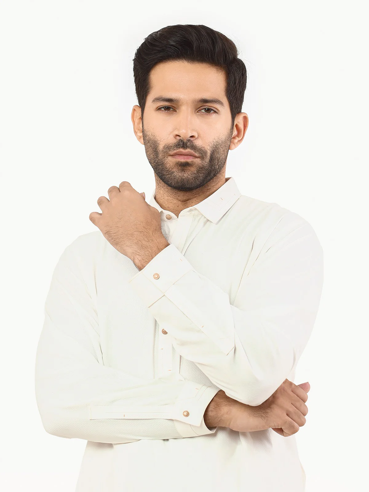 Men's White Shalwar Kameez - EMTSW22S-99240 - Image 2