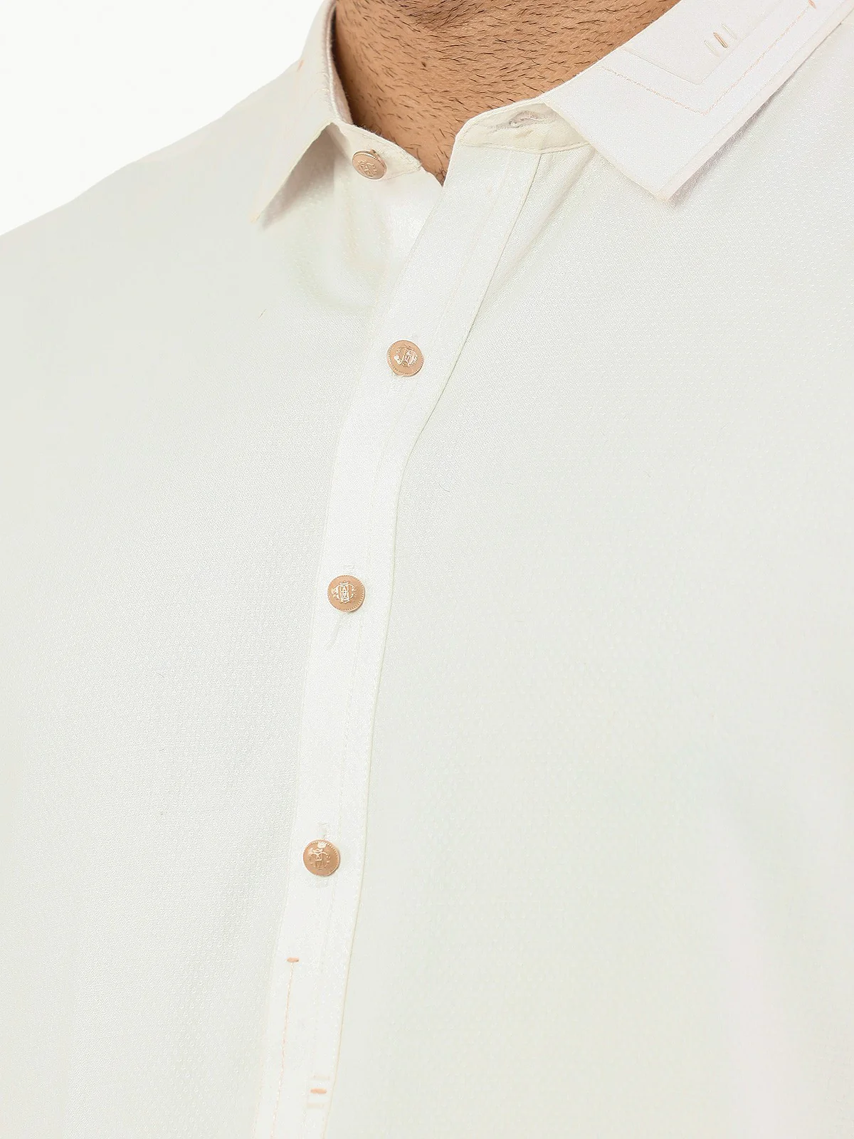 Men's White Shalwar Kameez - EMTSW22S-99240 - Image 4