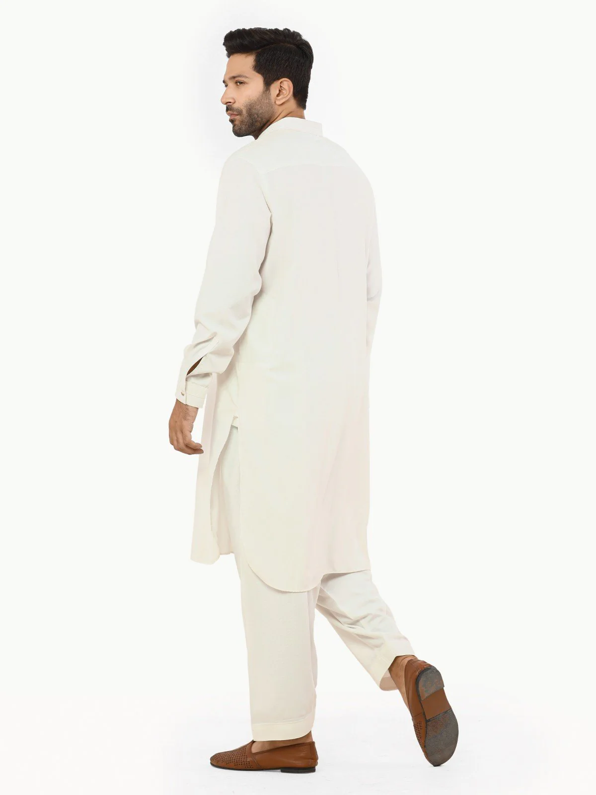 Men's White Shalwar Kameez - EMTSW22S-99240 - Image 5