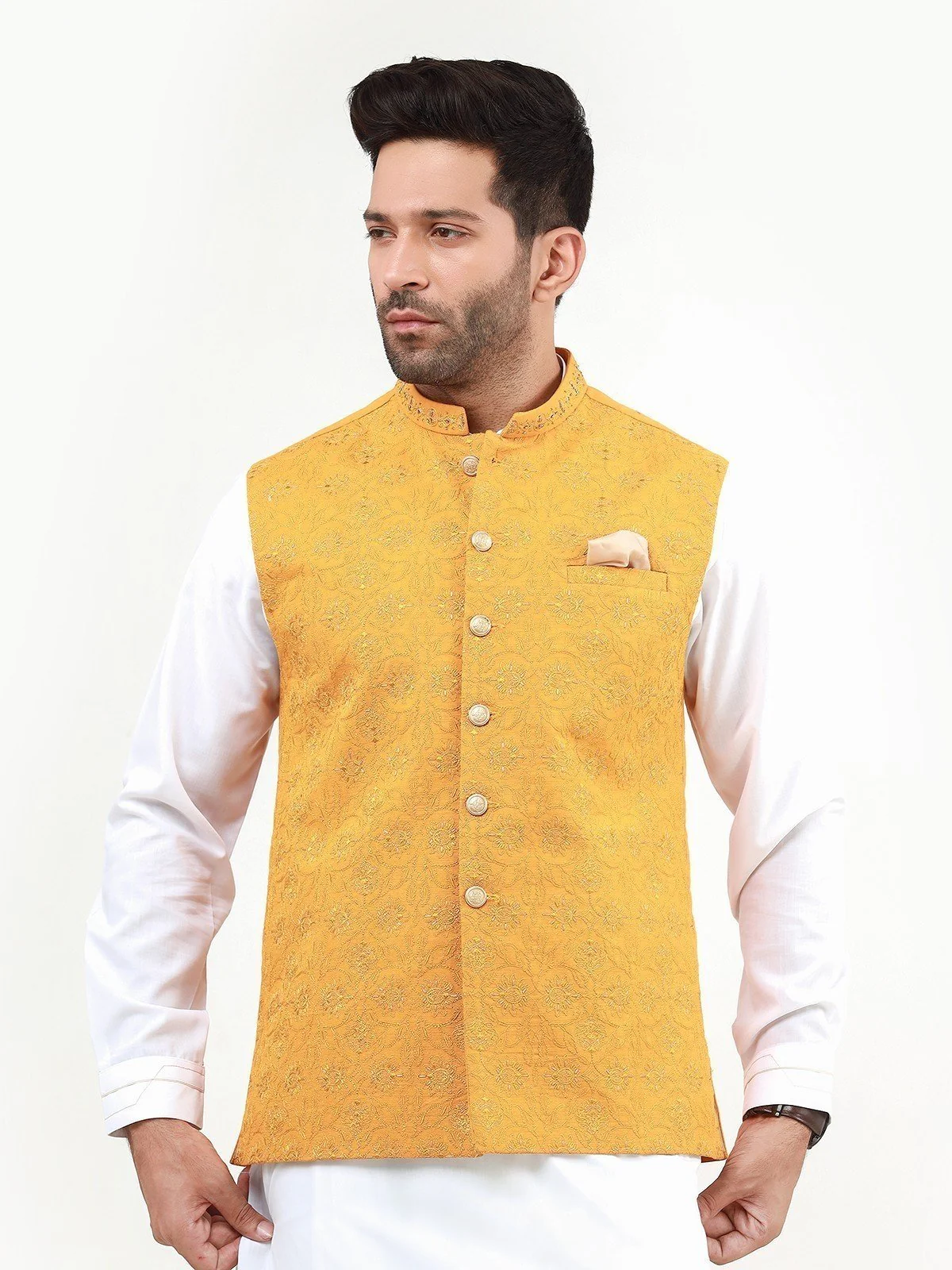 Men's Yellow Waist Coat Ceremonial - EMTWCC22-130 - Image 2
