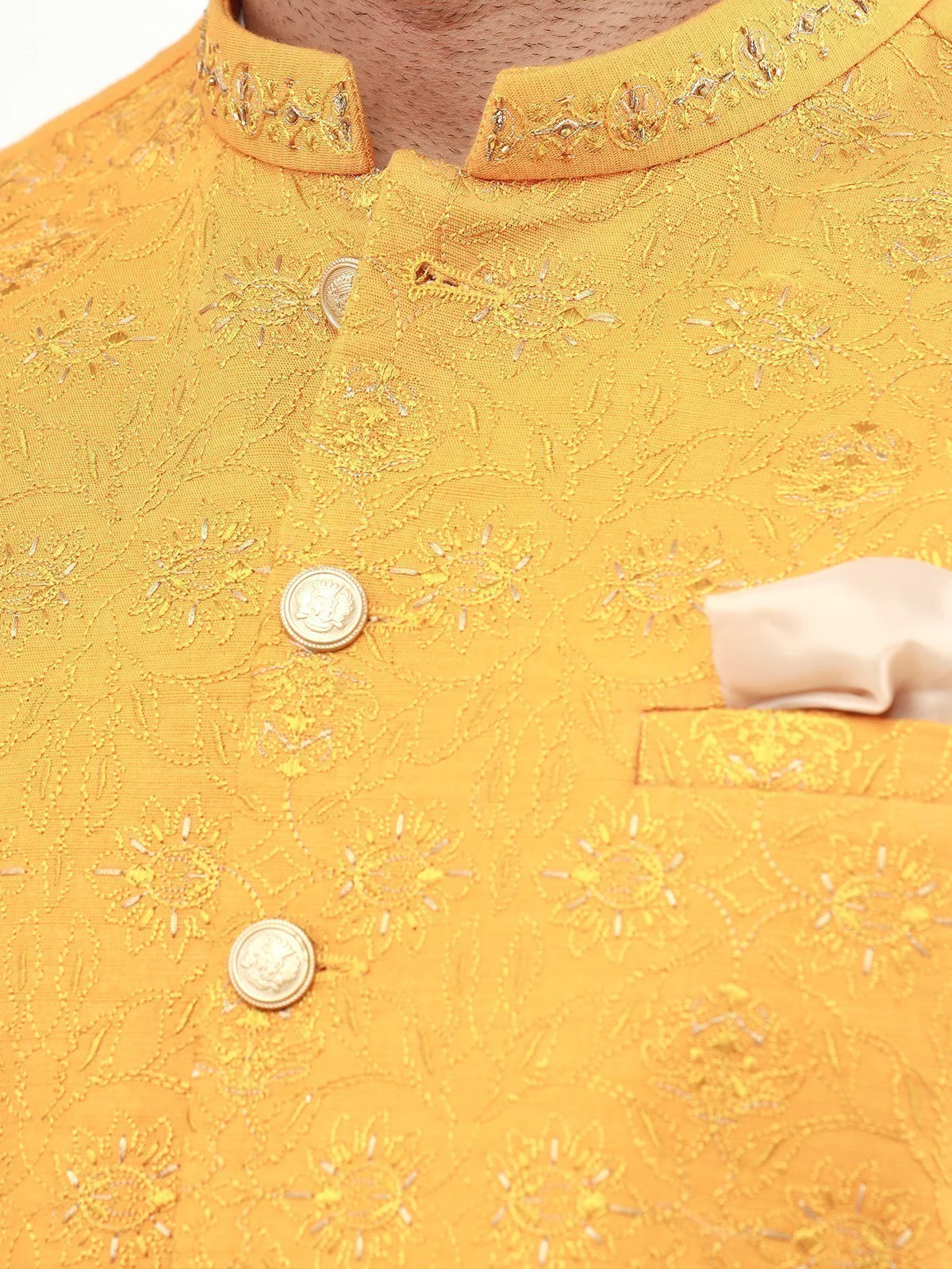 Men's Yellow Waist Coat Ceremonial - EMTWCC22-130 - Image 4
