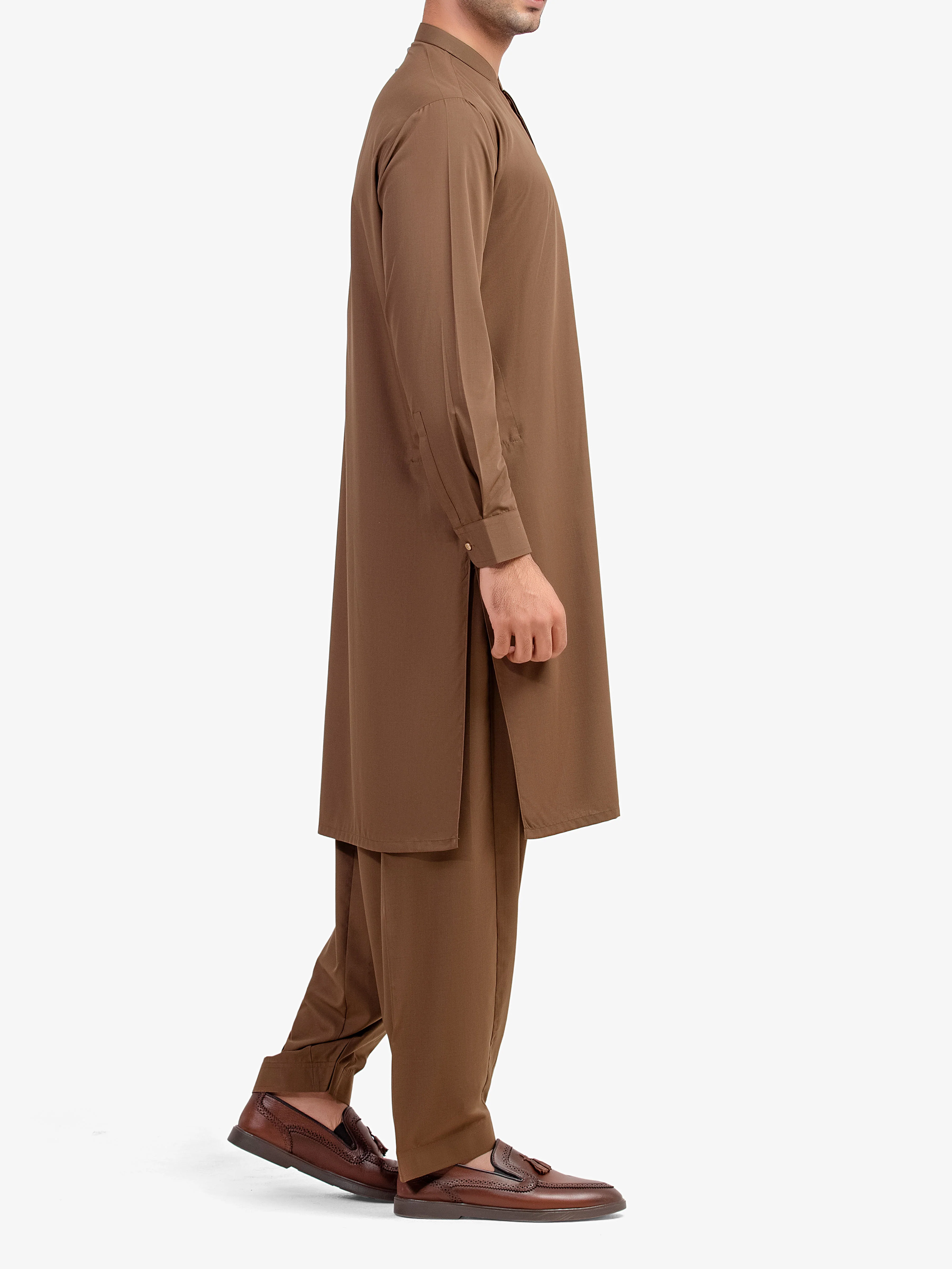 Men's Army Green Shalwar Kameez - EMTKS5-41172 - Image 3
