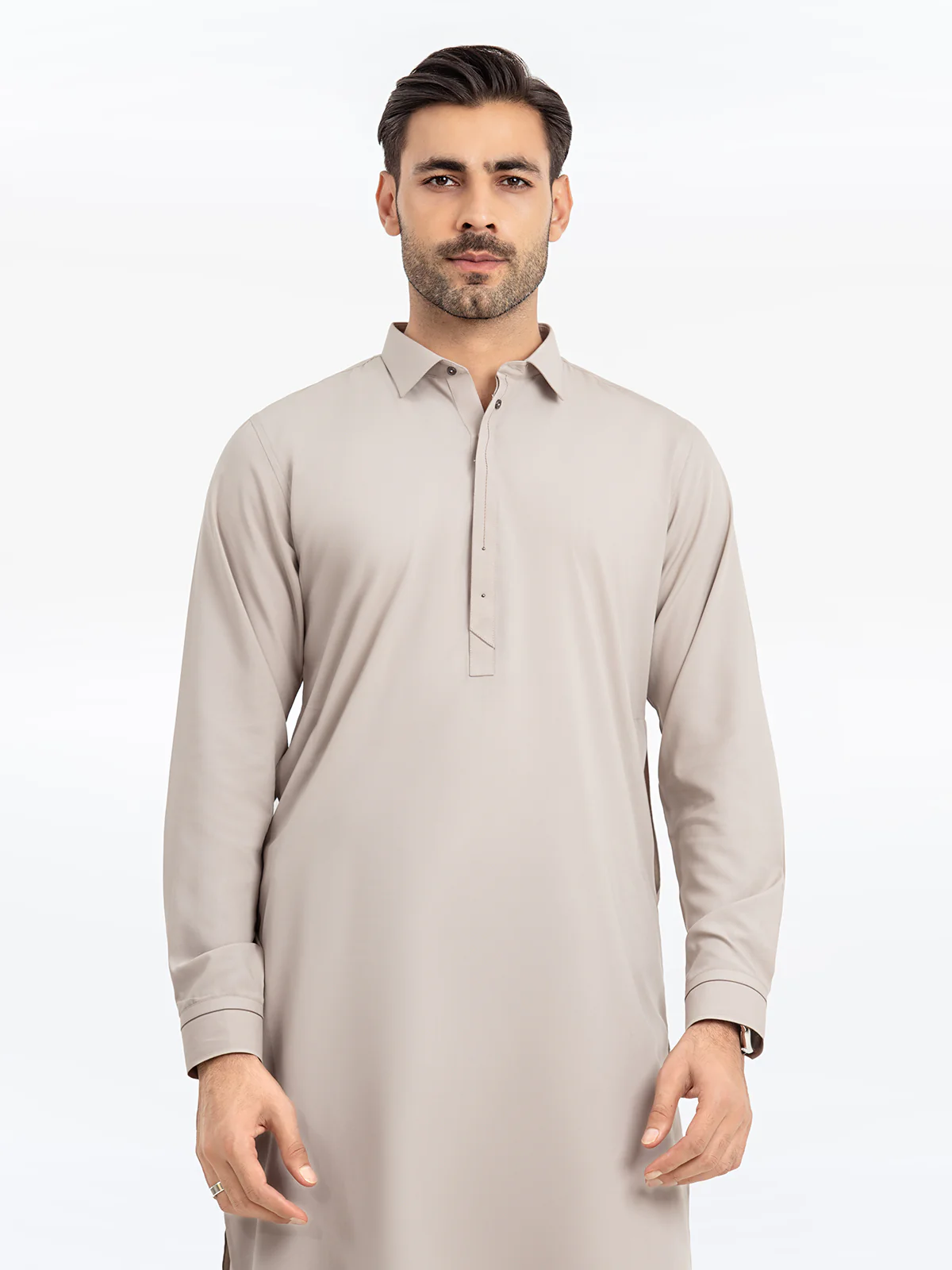Men's Ash Brown Shalwar Kameez - EMTKS24S-41128 - Image 2
