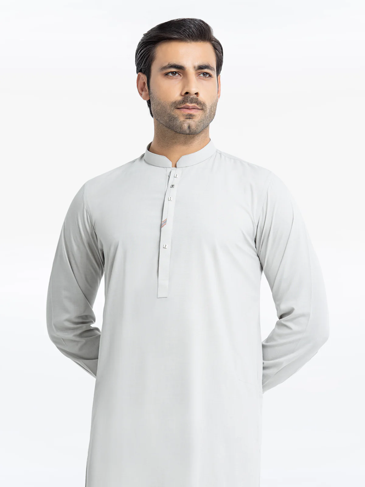 Men's Ash Grey Shalwar Kameez - EMTKST24-99431 - Image 2