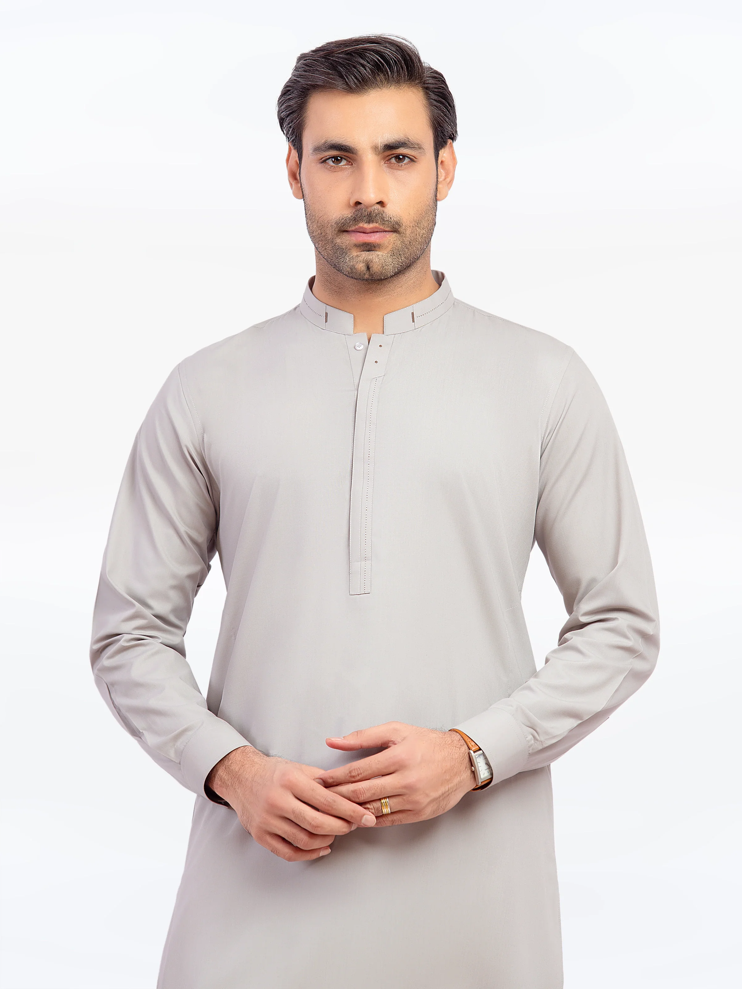 Men's Ash Grey Shalwar Kameez - EMTKST5-99566 - Image 2