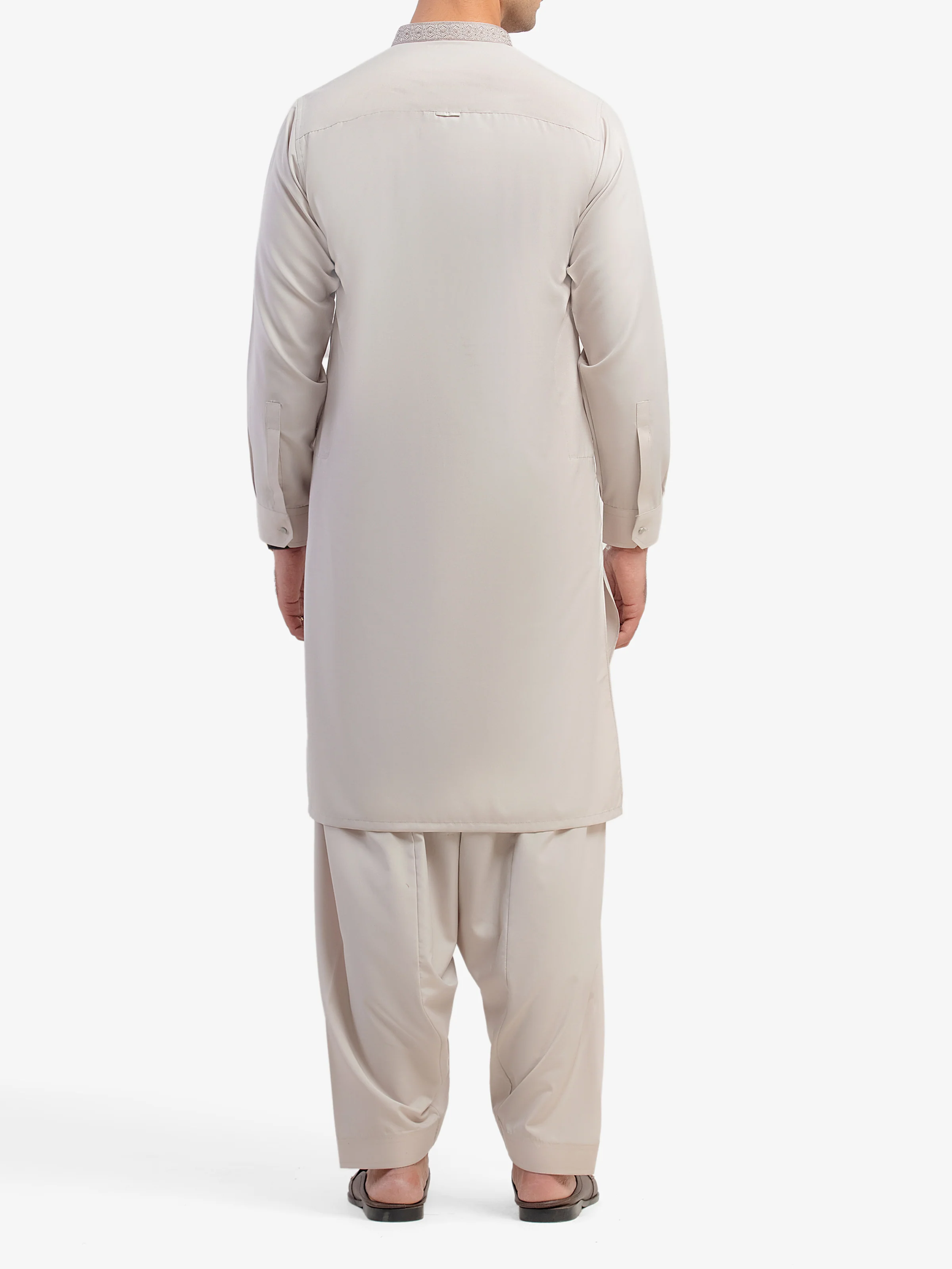 Men's Ash Grey Shalwar Kameez - EMTKST5-99578 - Image 4