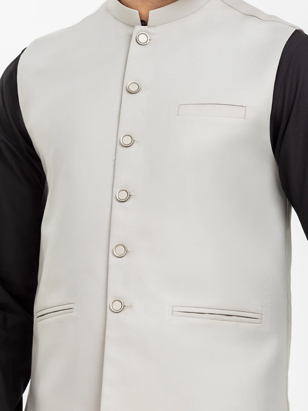 Men's Ash Grey Waist Coat - EMTWCP24-35922 - Image 3