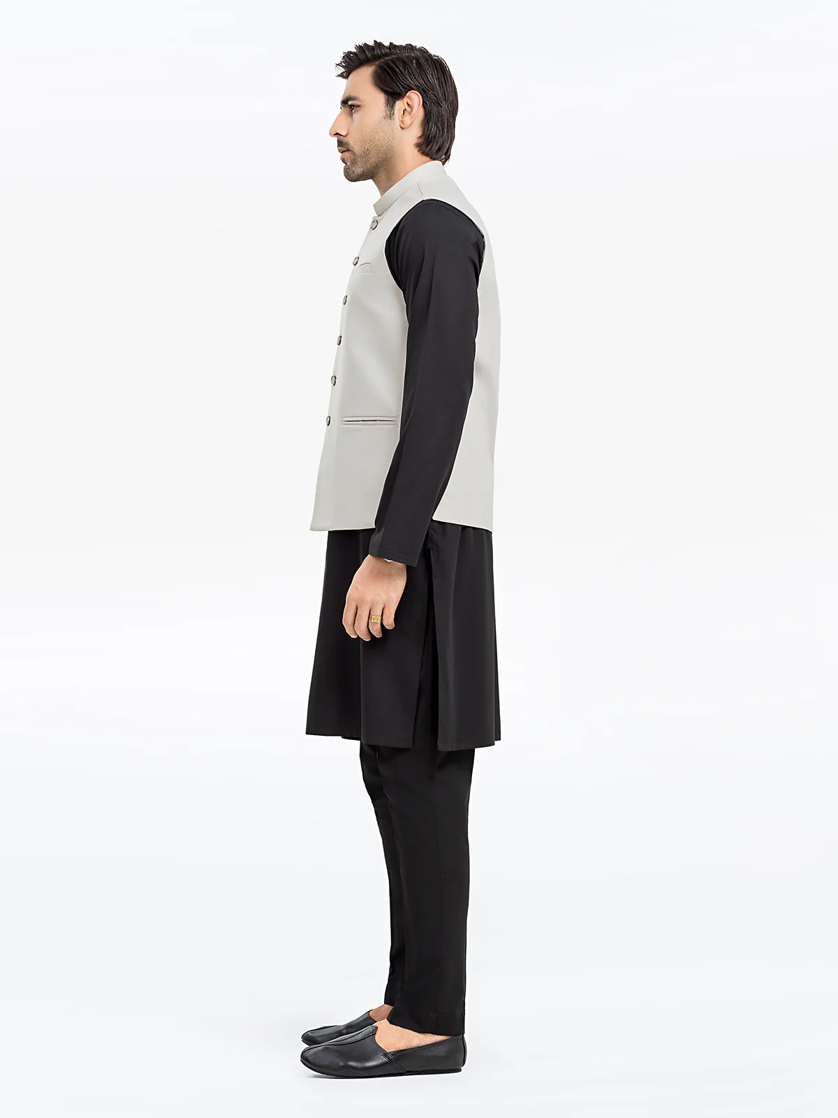 Men's Ash Grey Waist Coat - EMTWCP24-35922 - Image 4