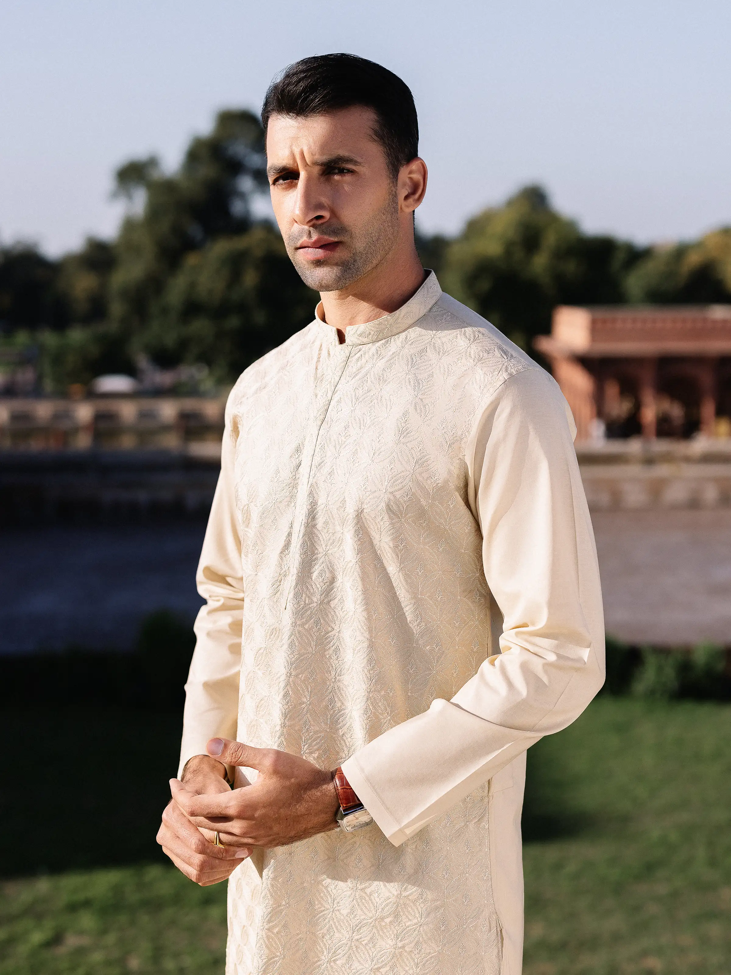 Men's Beige Kurta - EMTK25-99492 - Image 6