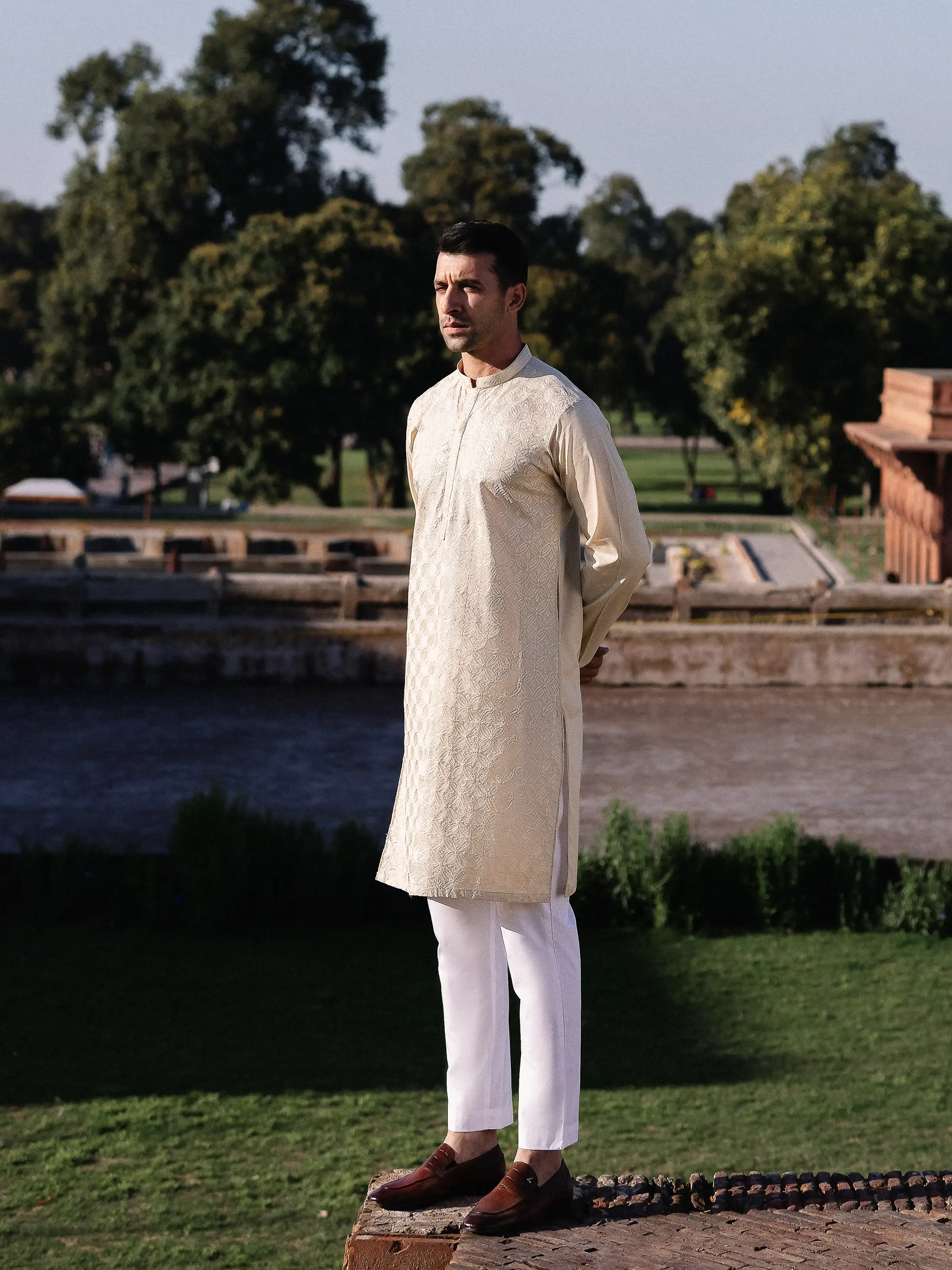 Men's Beige Kurta - EMTK25-99492 - Image 7