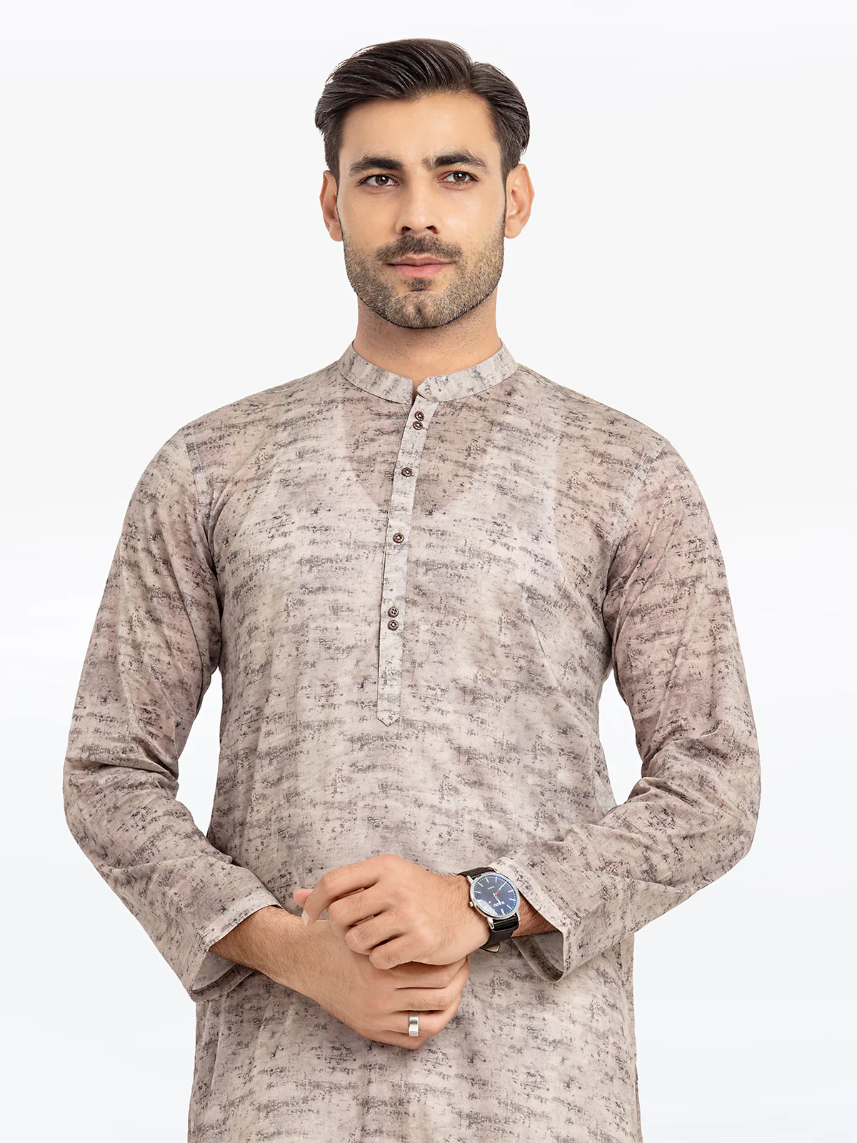 Men's Beige Kurta - EMTKC24S-131 - Image 2