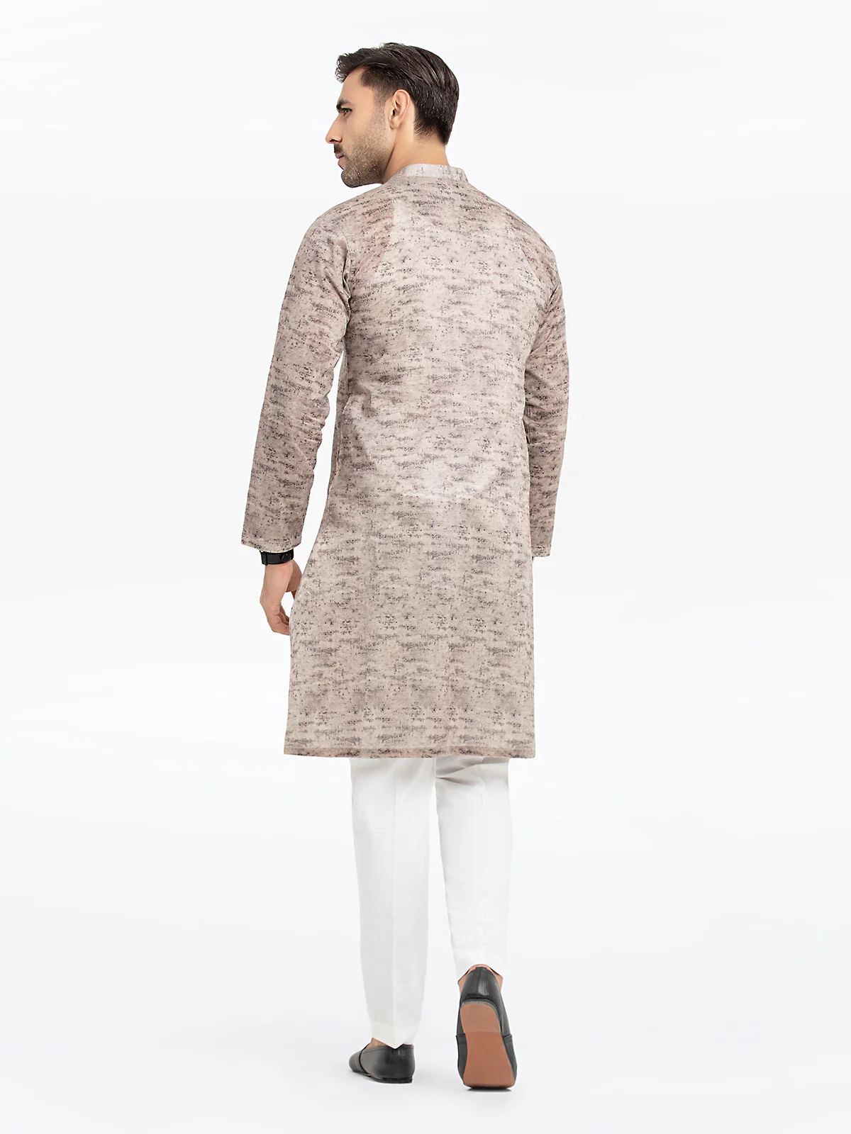 Men's Beige Kurta - EMTKC24S-131 - Image 5