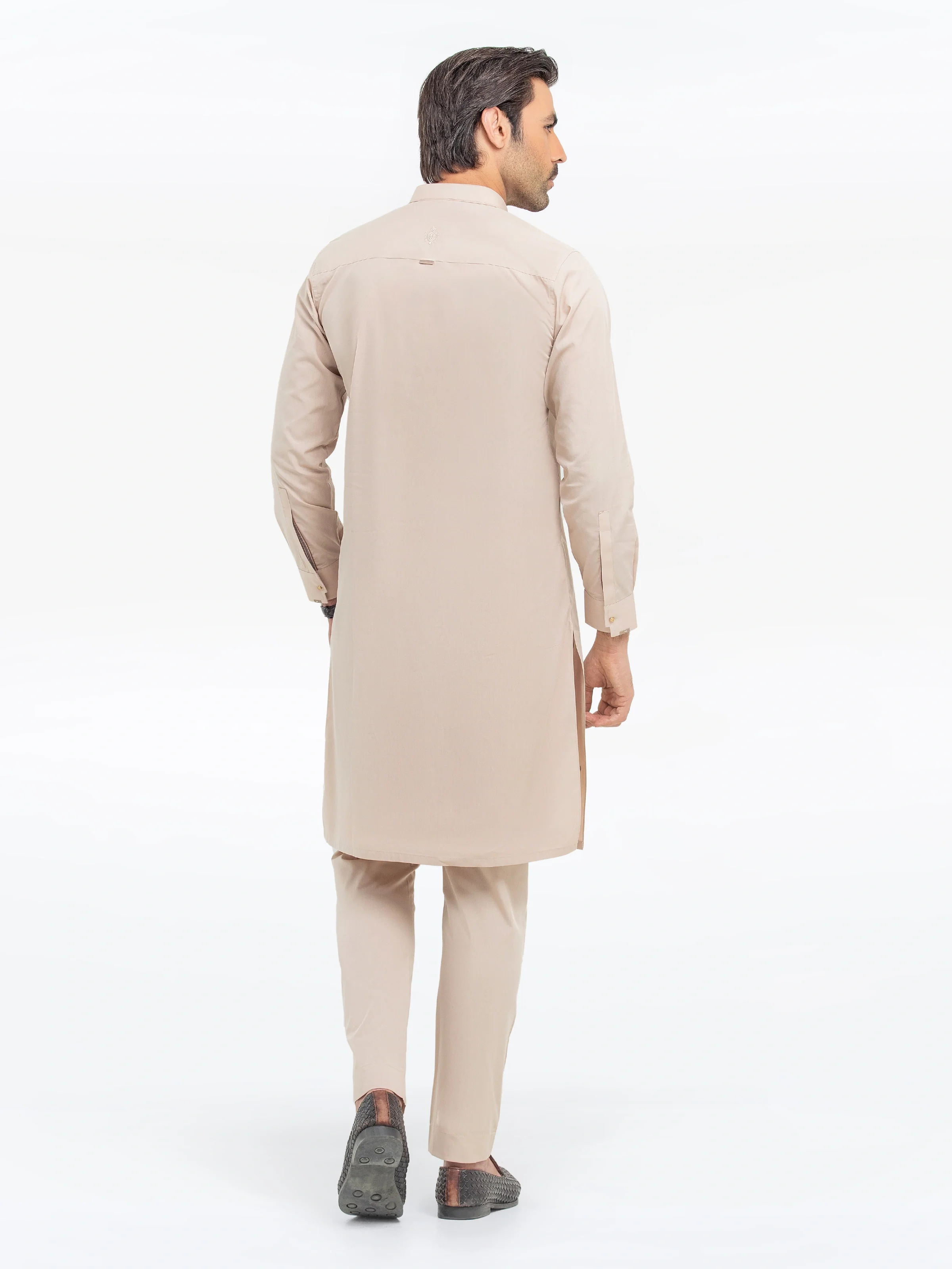 Men's Beige Kurta Pajama - EMTKPT5-054 - Image 5