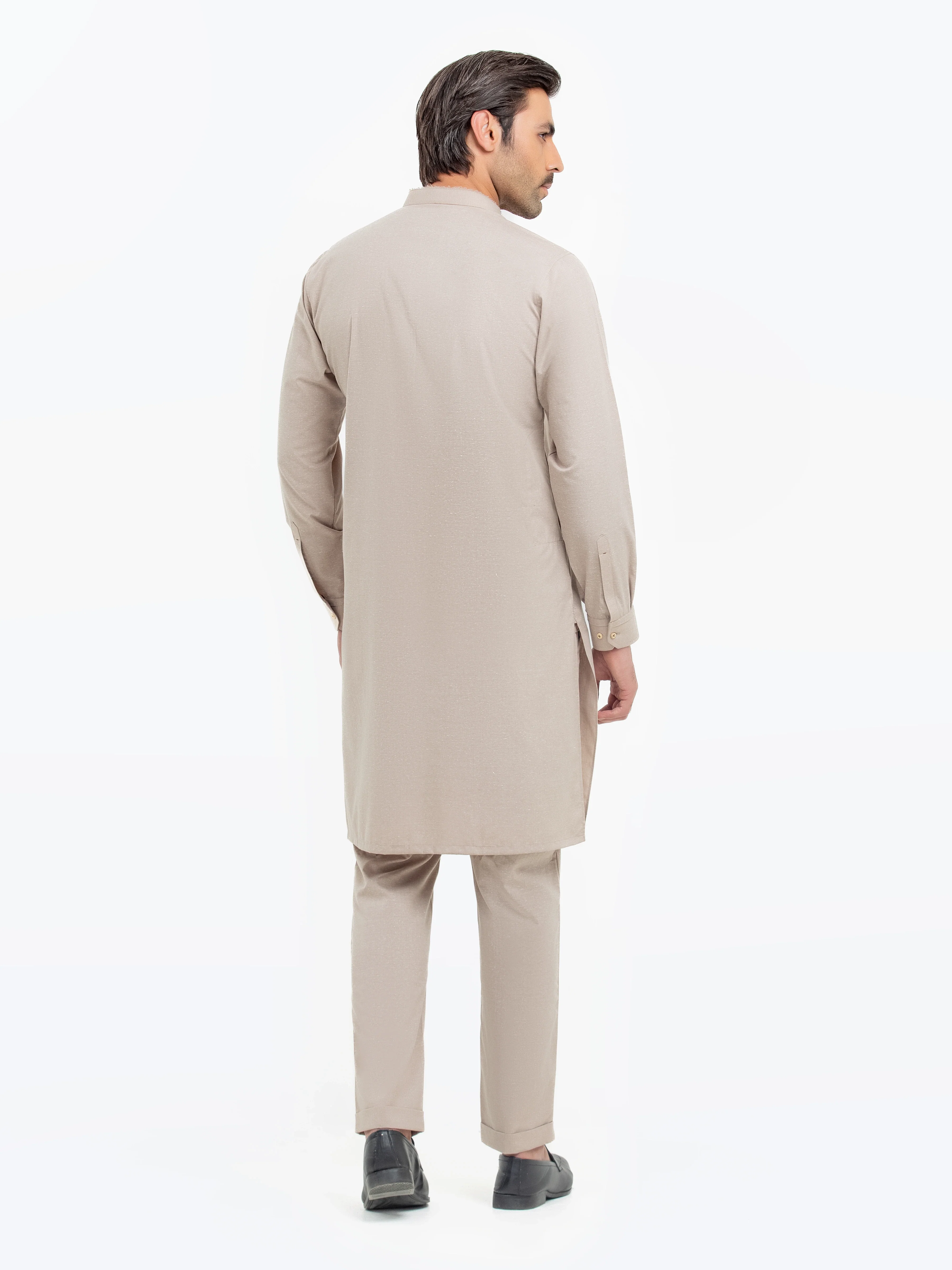 Men's Beige Kurta Pajama - EMTKPT5-069 - Image 5
