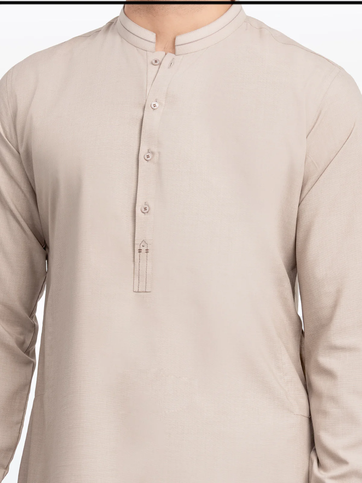 Men's Beige Shalwar Kameez - EMTKS24S-41088 - Image 4