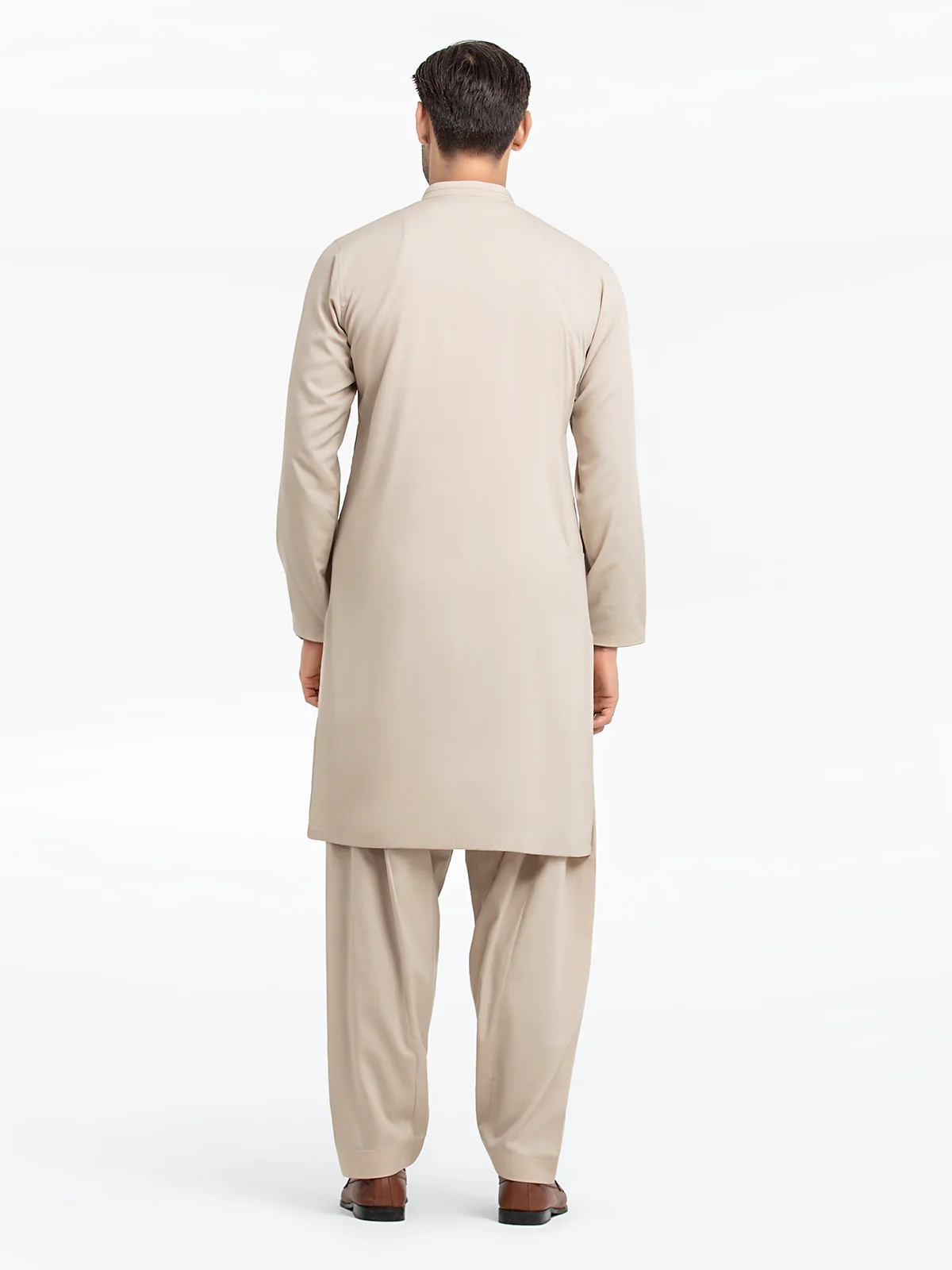 Men's Beige Shalwar Kameez - EMTKS24S-41129 - Image 5