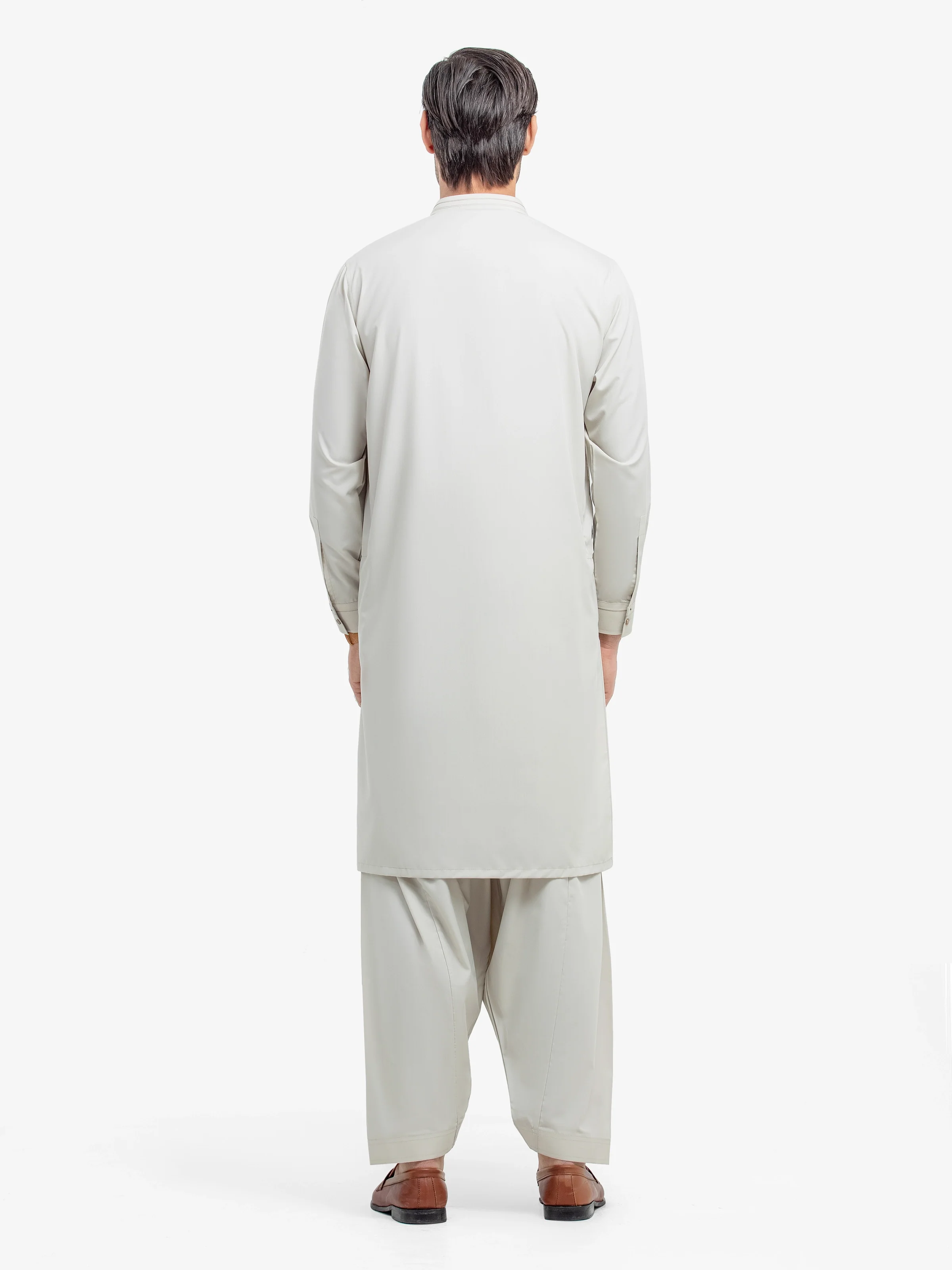 Men's Beige Shalwar Kameez - EMTKS25-41148 - Image 5