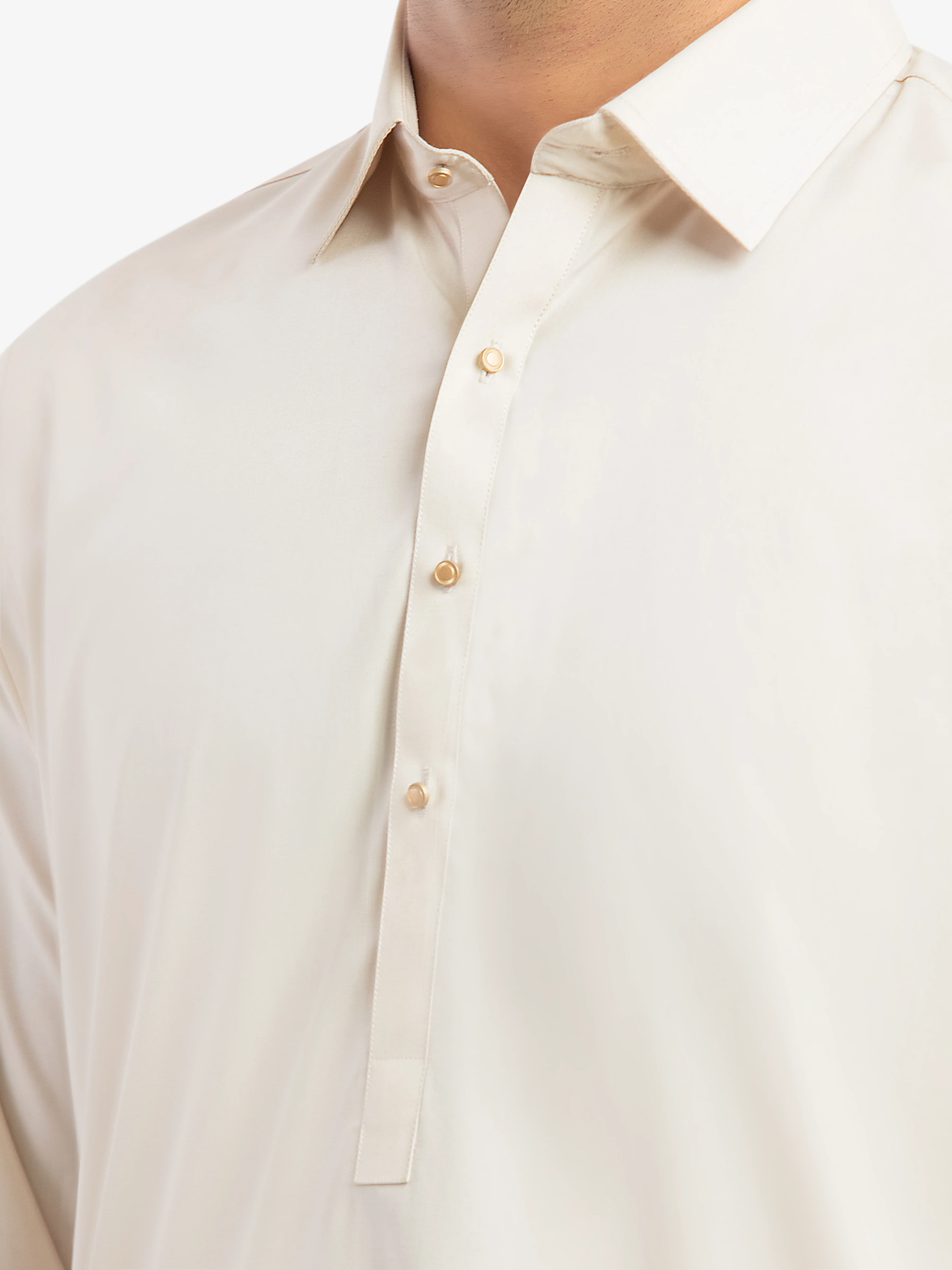 Men's Beige Shalwar Kameez - EMTKS5-41194 - Image 2