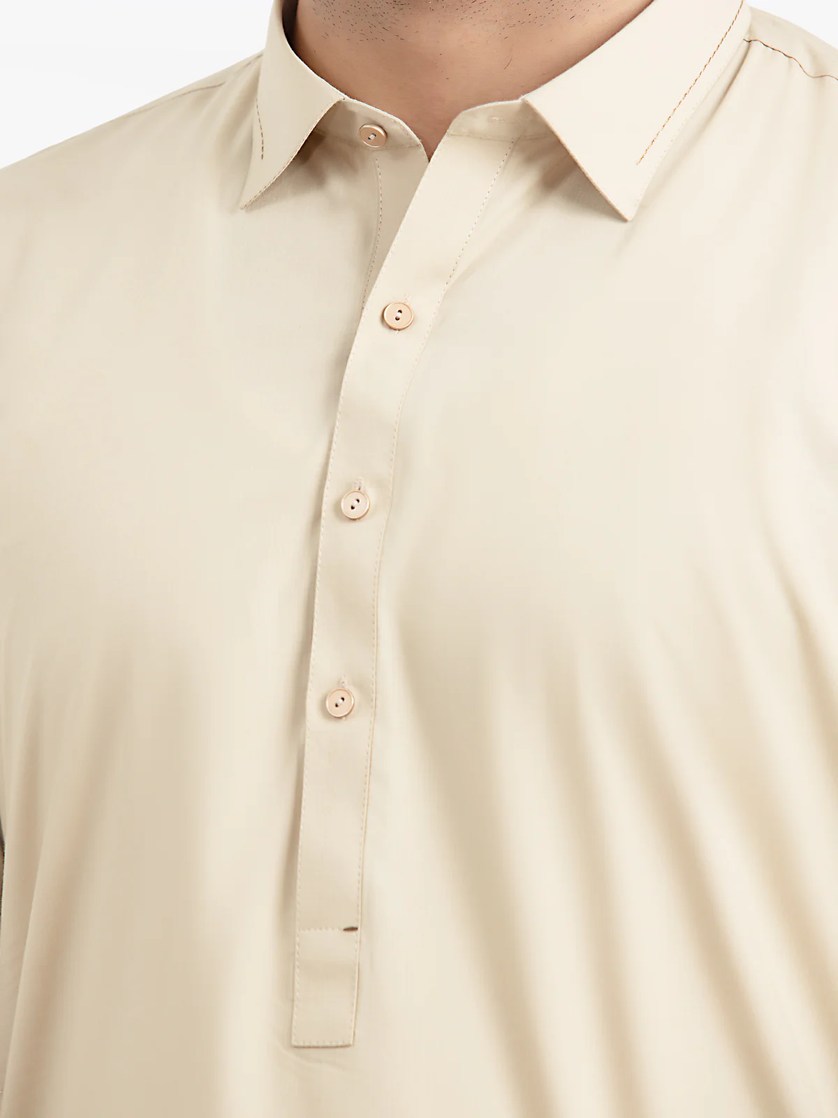 Men's Beige Shalwar Kameez - EMTKST24S-99470 - Image 2